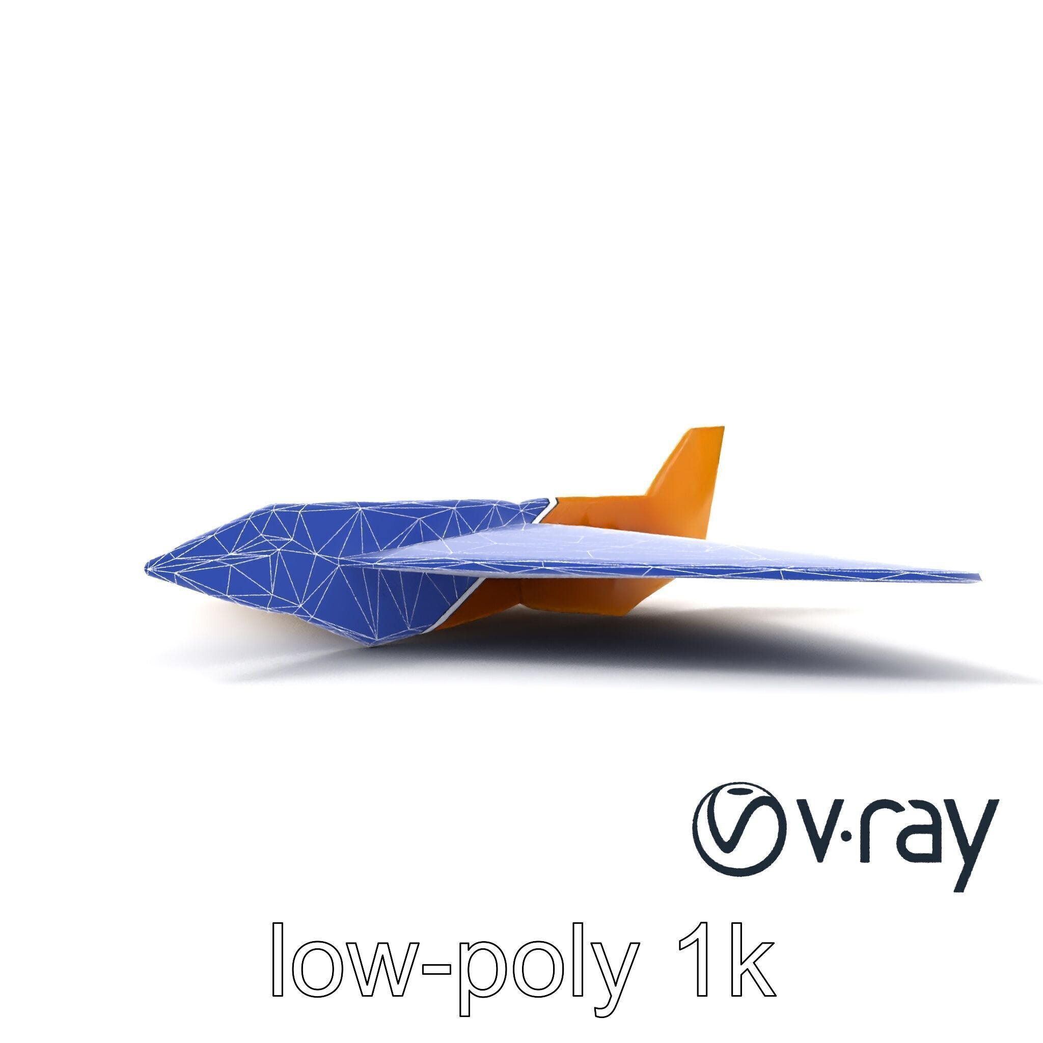 Origami Airplane Sculpture model pack Low-poly 3D model_17