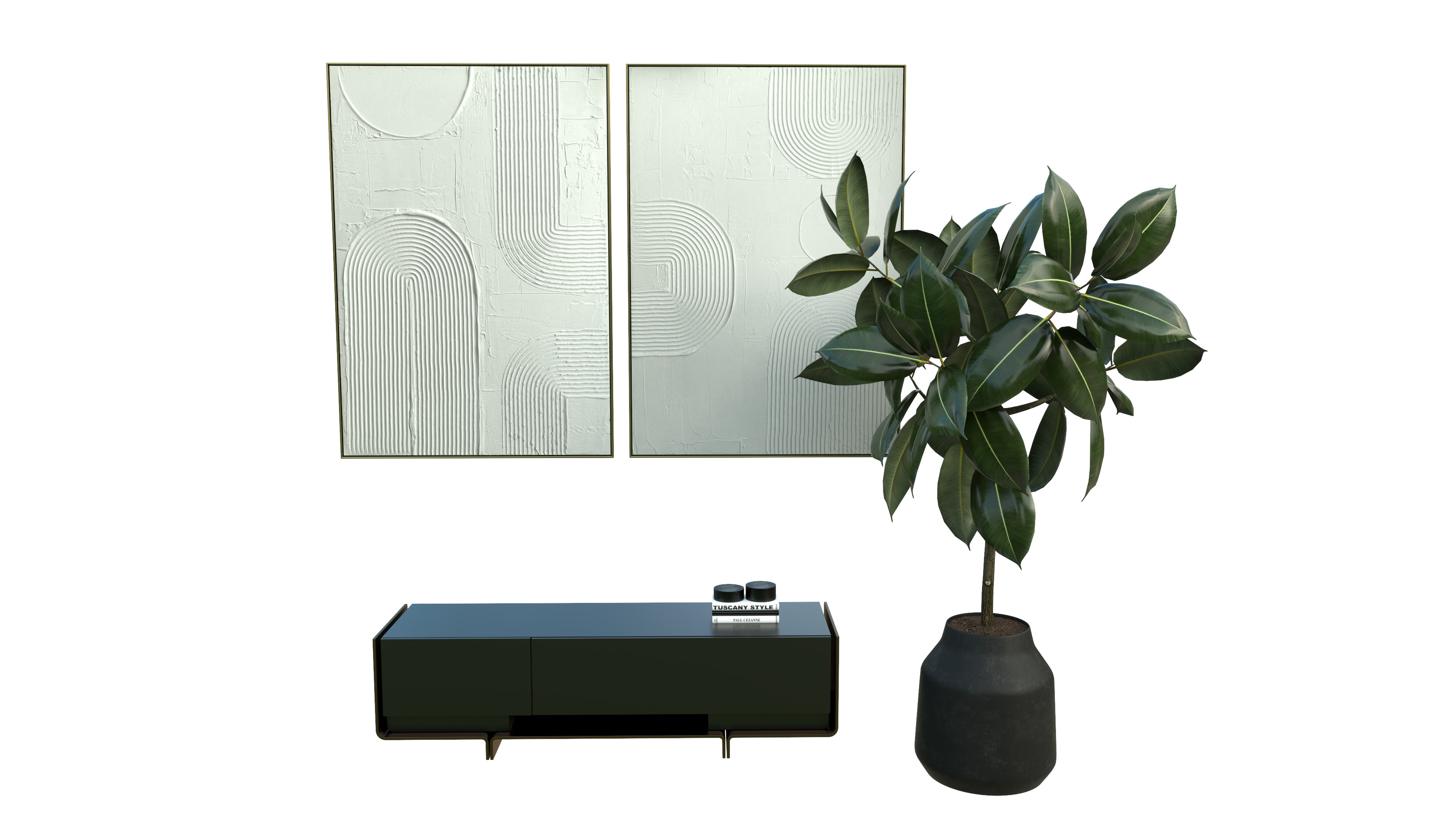 MODERN LIVING SET 3D MODEL 3D model_5