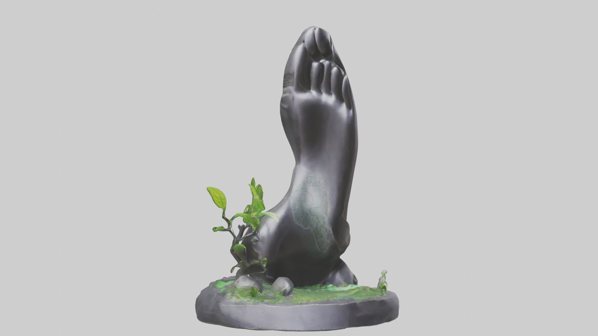 Carbon Footprint Reduction Statue model Low-poly 3D model_16