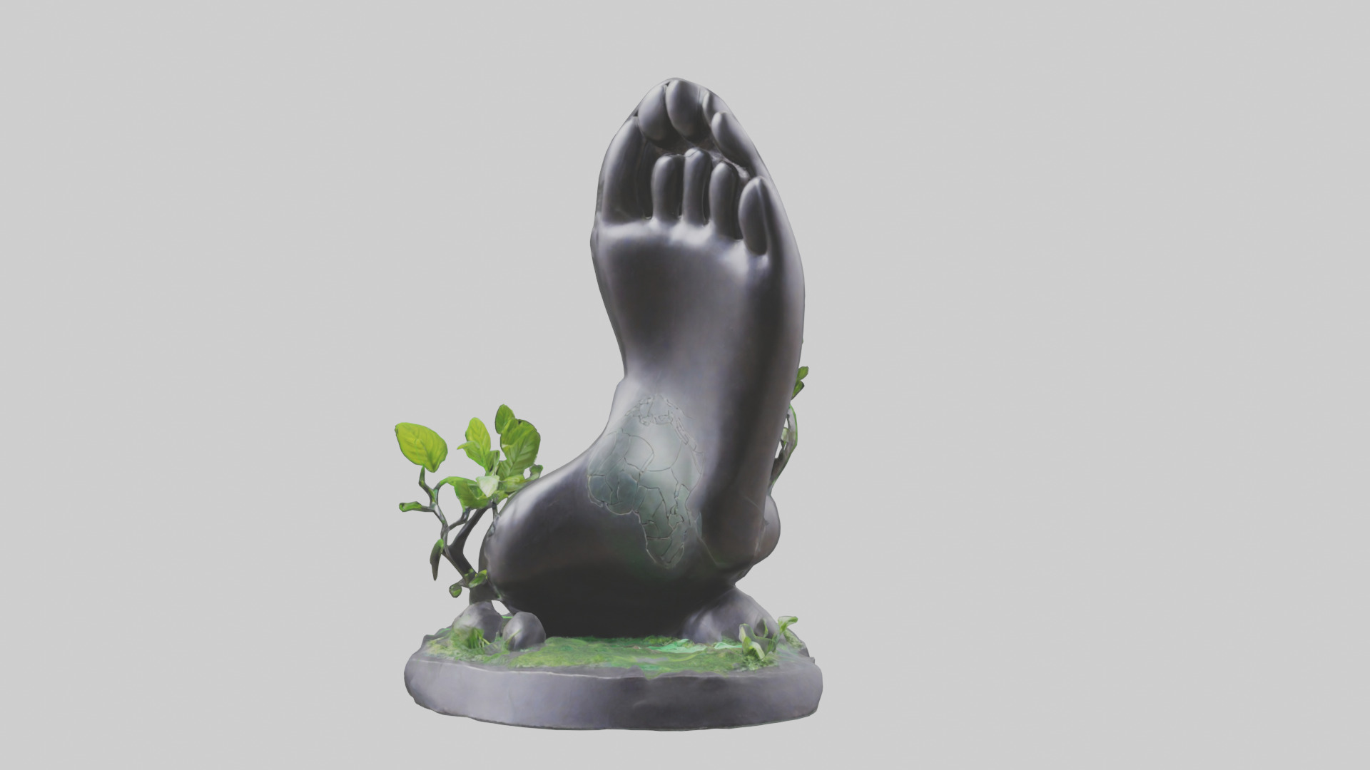 Carbon Footprint Reduction Statue model Low-poly 3D model_18