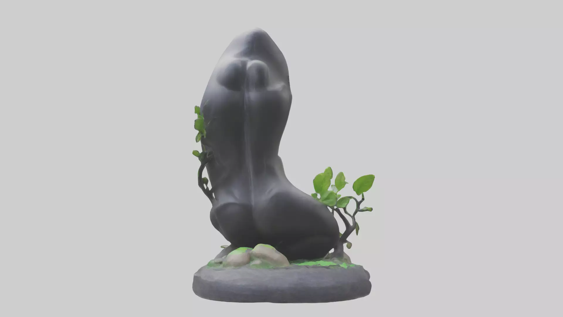 Carbon Footprint Reduction Statue model Low-poly 3D model_0