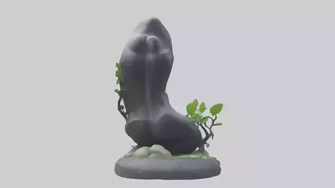 Carbon Footprint Reduction Statue model Low-poly 3D model