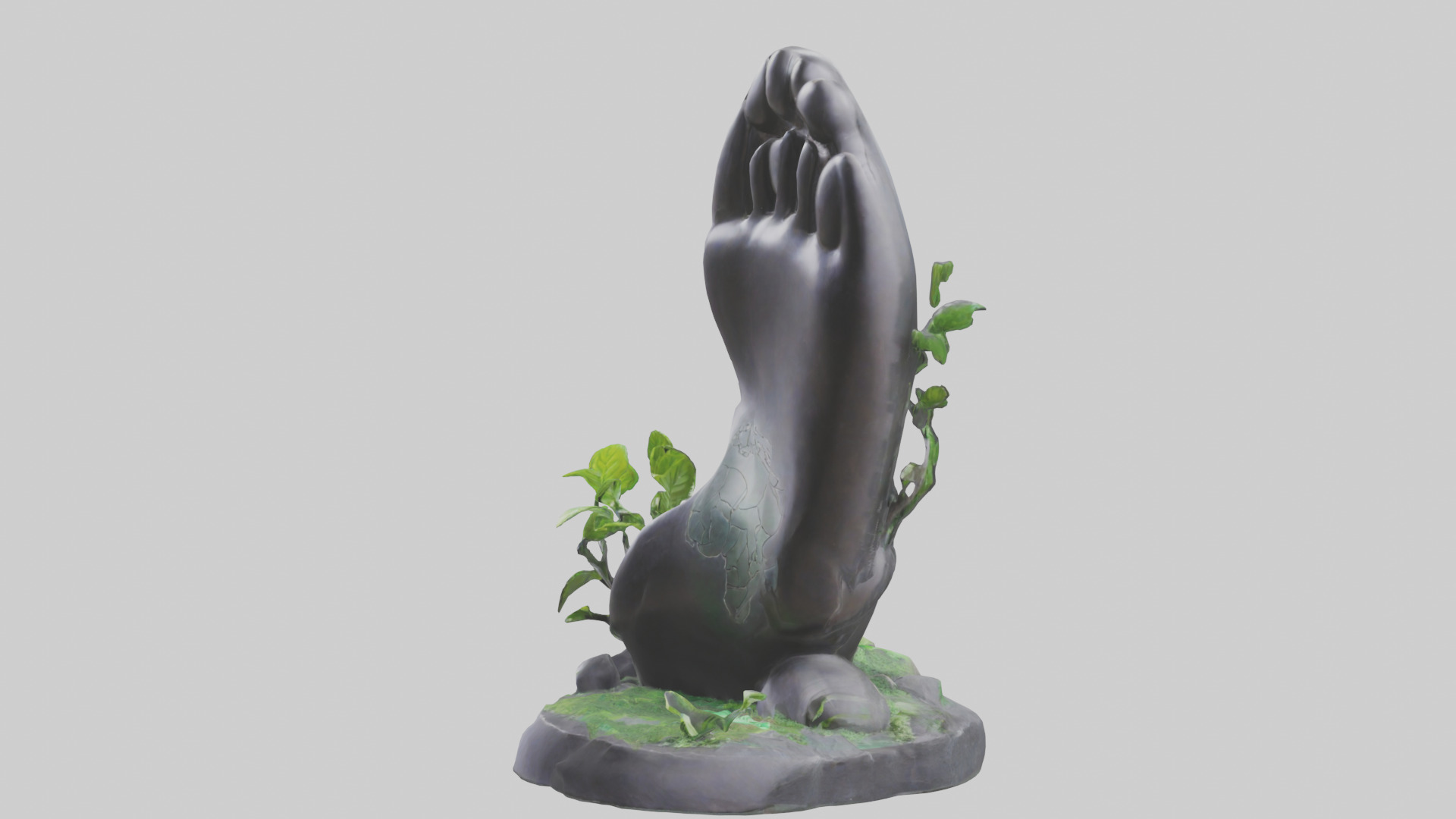 Carbon Footprint Reduction Statue model Low-poly 3D model_11