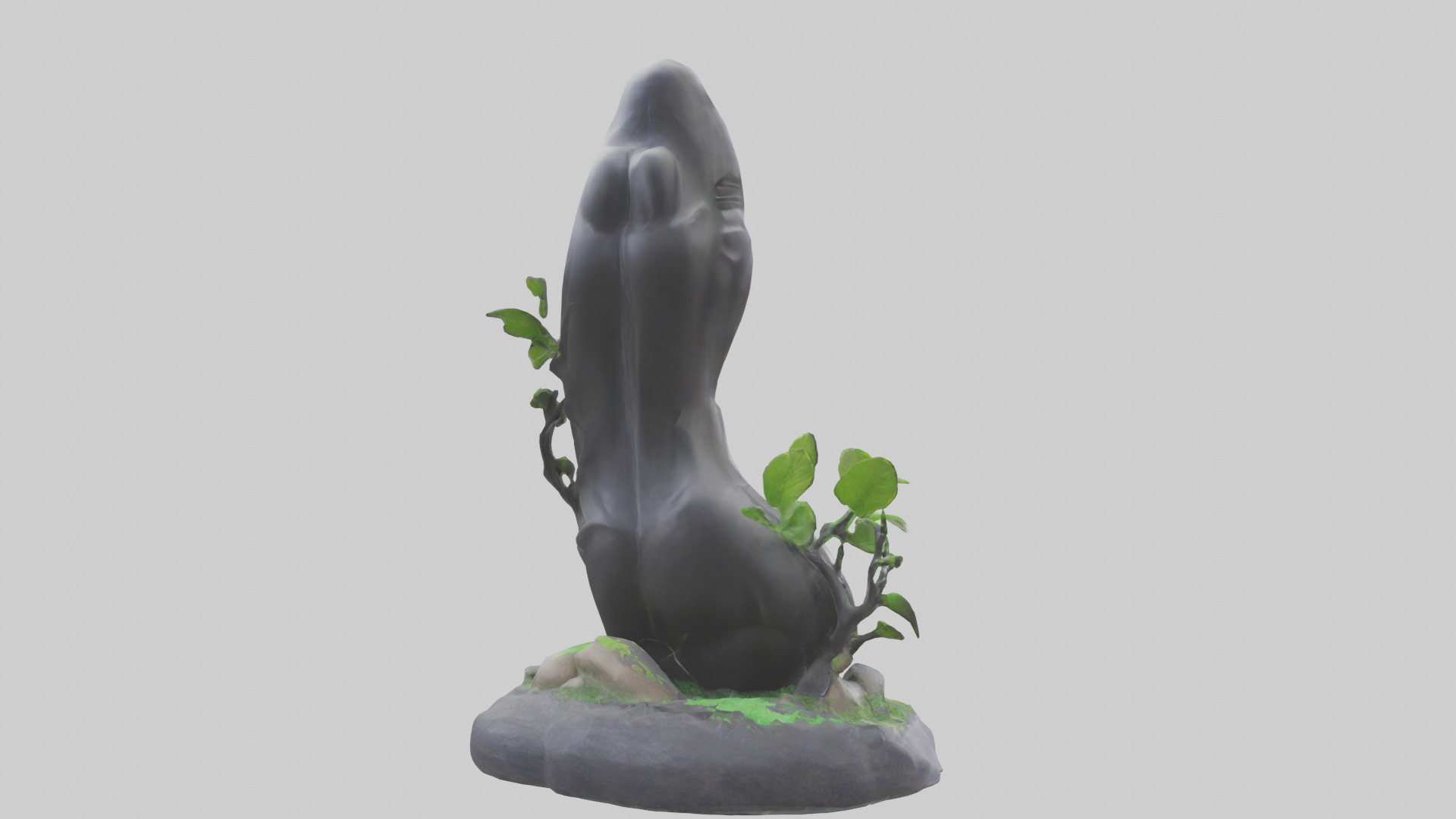 Carbon Footprint Reduction Statue model Low-poly 3D model_2
