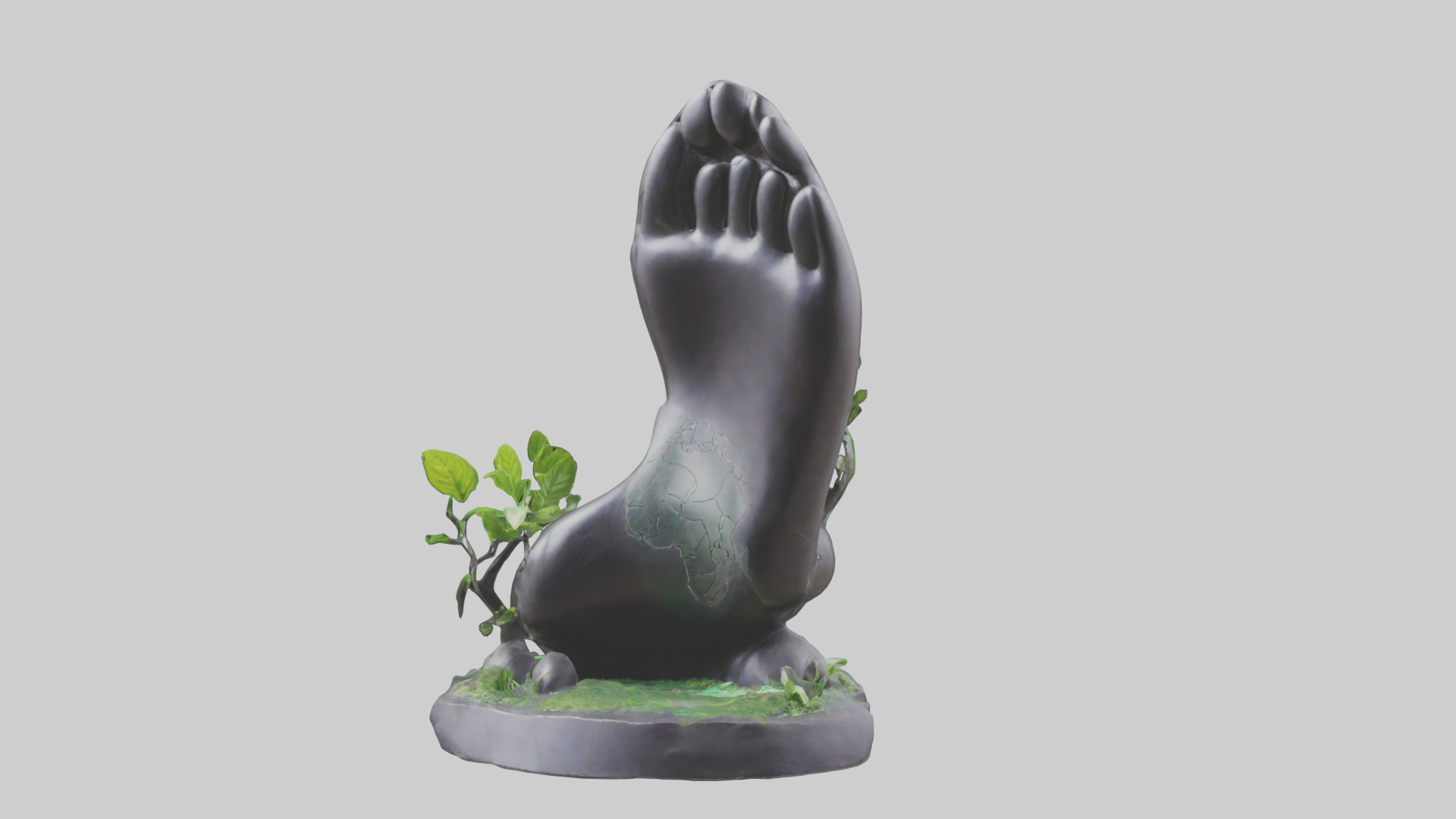 Carbon Footprint Reduction Statue model Low-poly 3D model_20