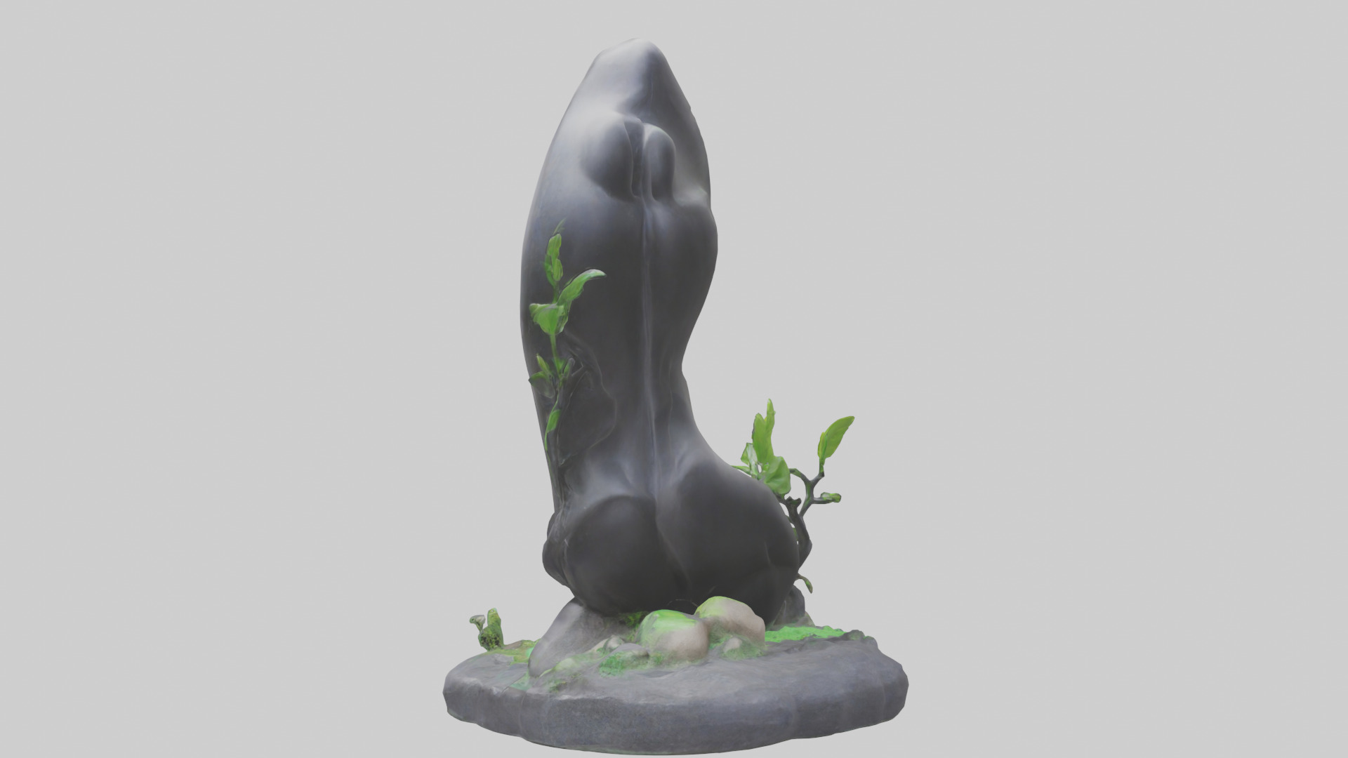 Carbon Footprint Reduction Statue model Low-poly 3D model_1