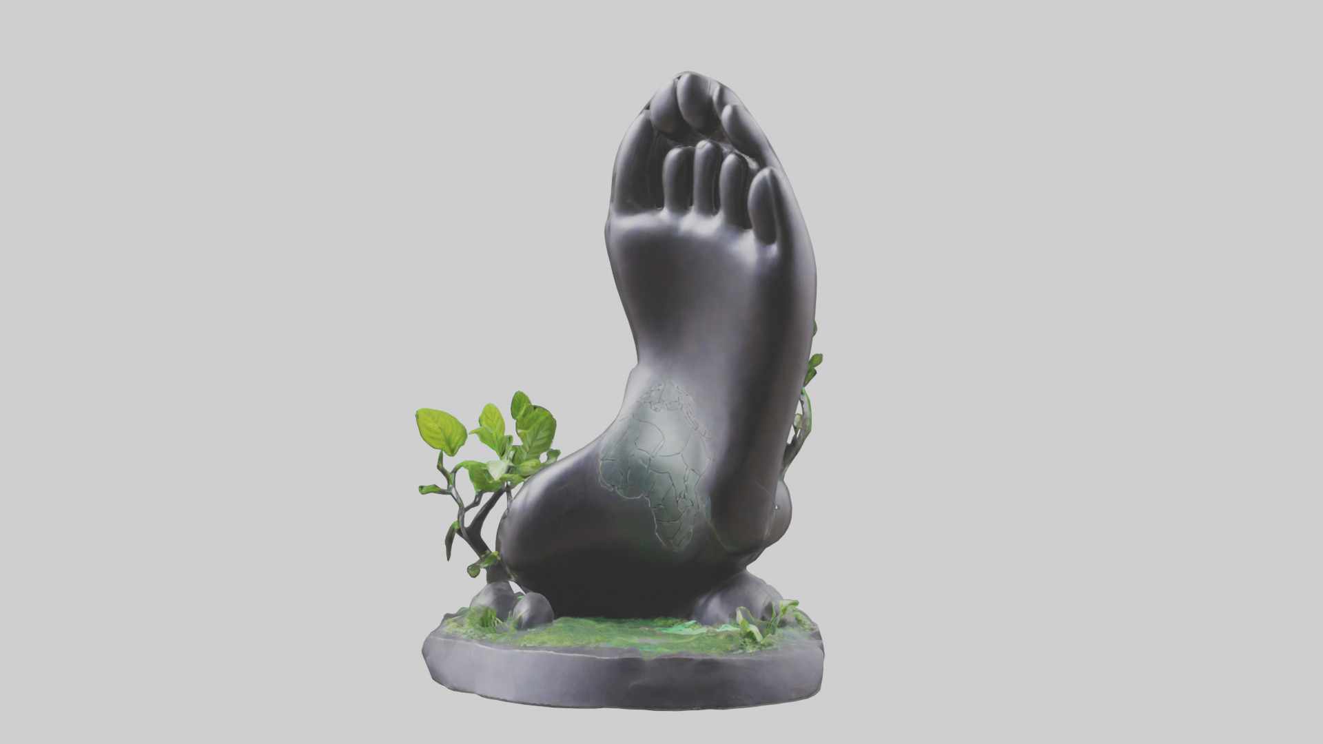 Carbon Footprint Reduction Statue model Low-poly 3D model_17