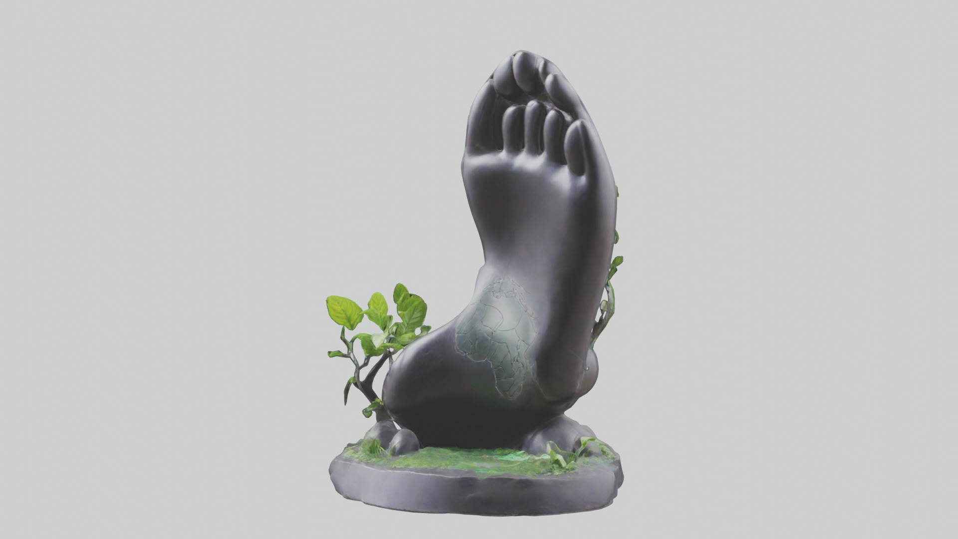 Carbon Footprint Reduction Statue model Low-poly 3D model_9