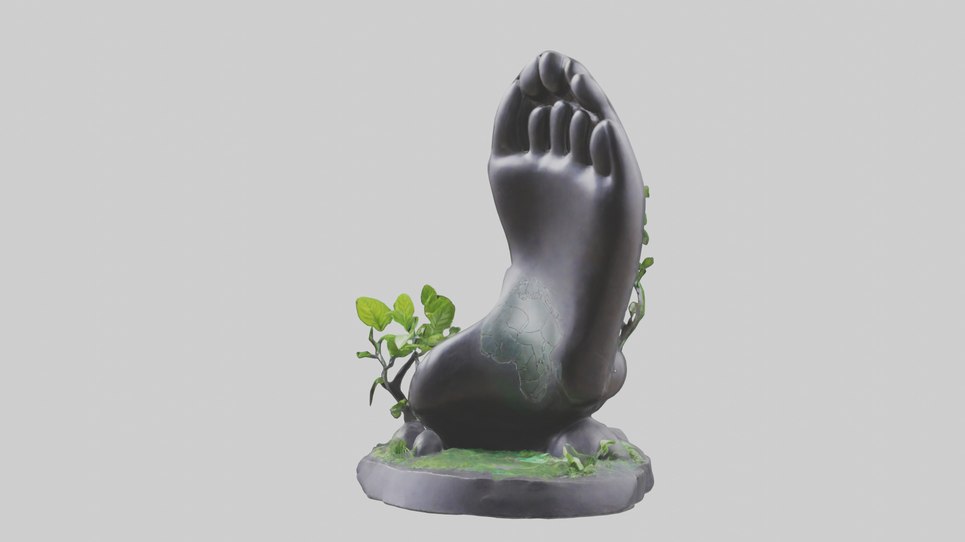 Carbon Footprint Reduction Statue model Low-poly 3D model_12