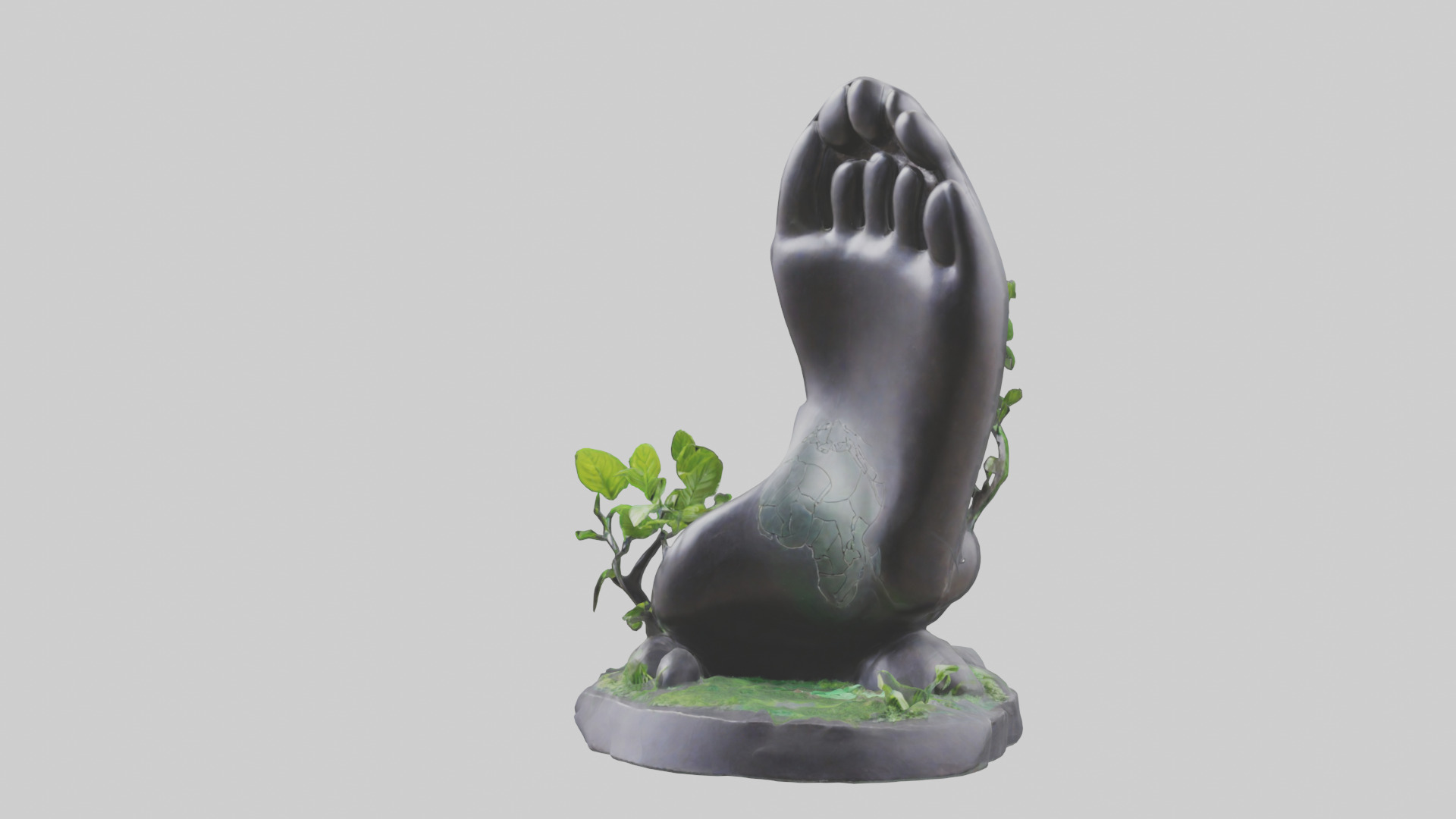 Carbon Footprint Reduction Statue model Low-poly 3D model_15