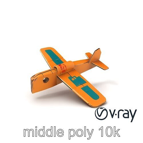 Cardboard Airplane Craft Design model pack Low-poly 3D model