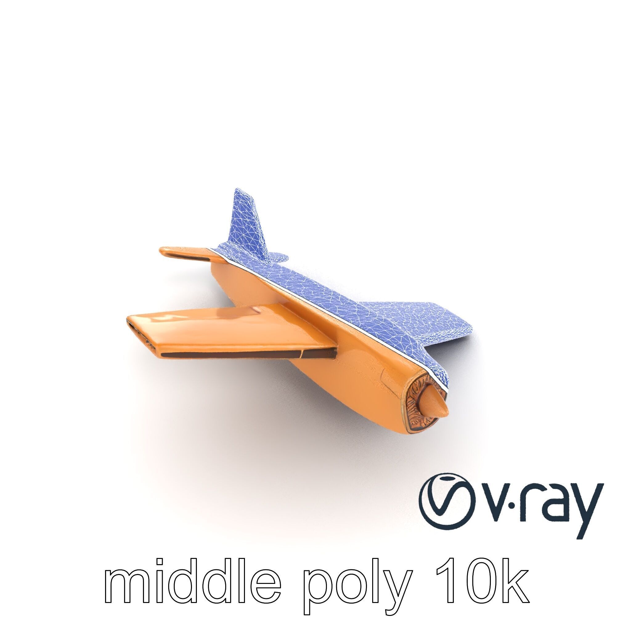 Cardboard Airplane Sculpture model pack Low-poly 3D model_22