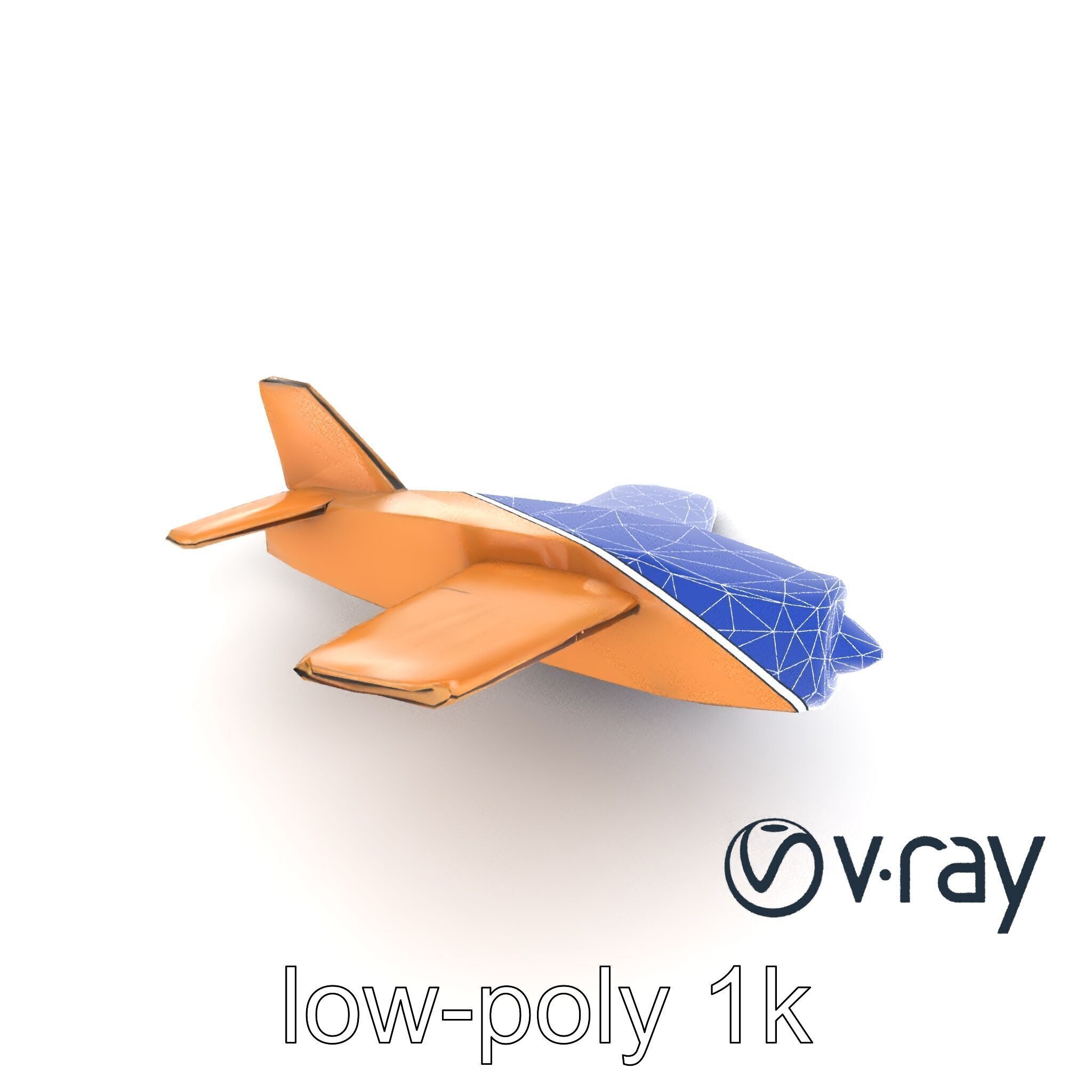 Cardboard Airplane Sculpture model pack Low-poly 3D model_25