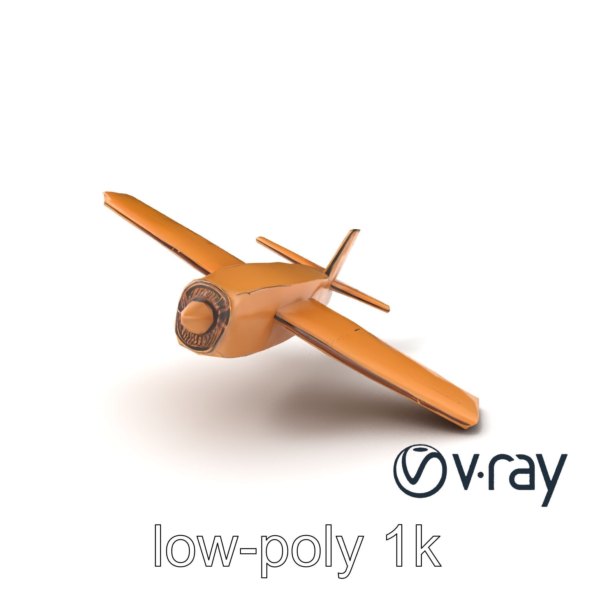 Cardboard Airplane Sculpture model pack Low-poly 3D model_2