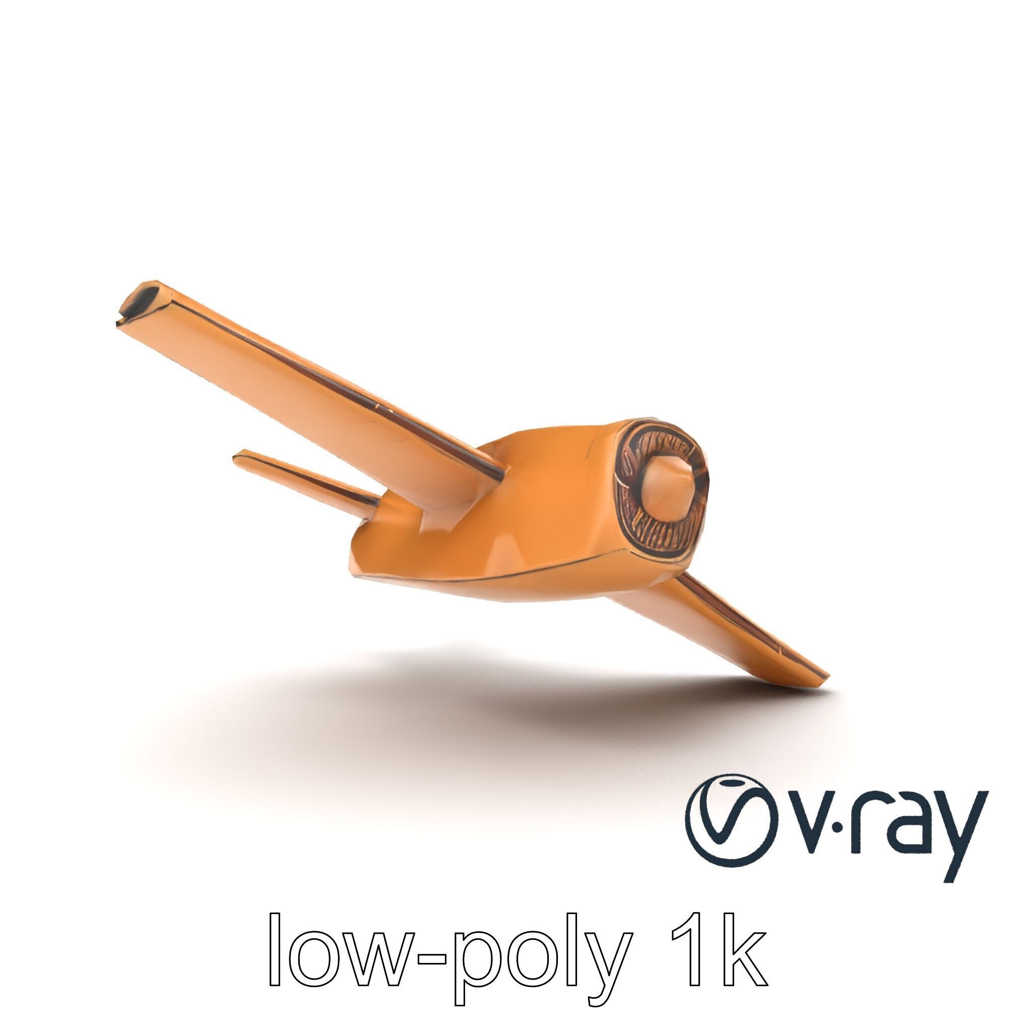 Cardboard Airplane Sculpture model pack Low-poly 3D model_13
