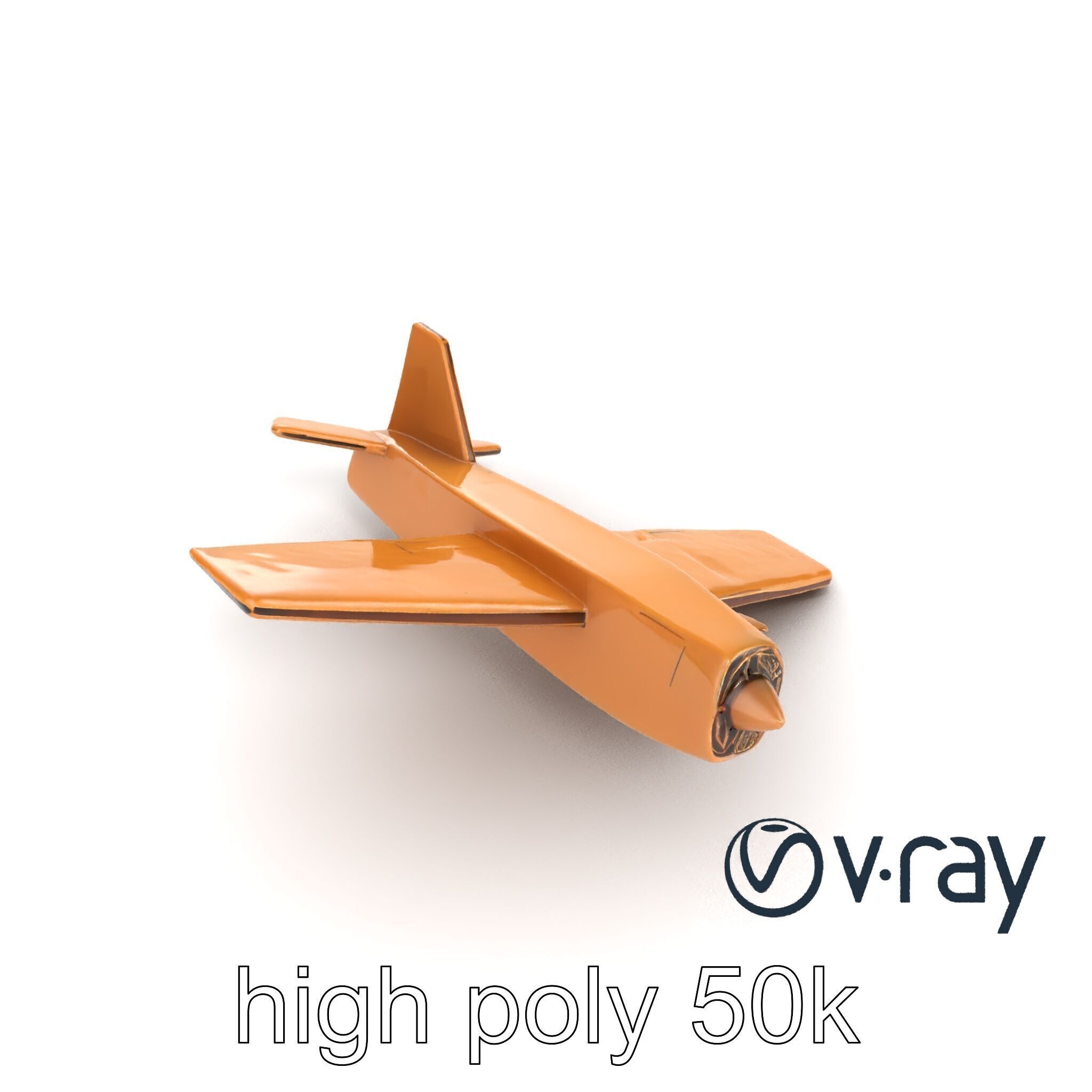 Cardboard Airplane Sculpture model pack Low-poly 3D model_28