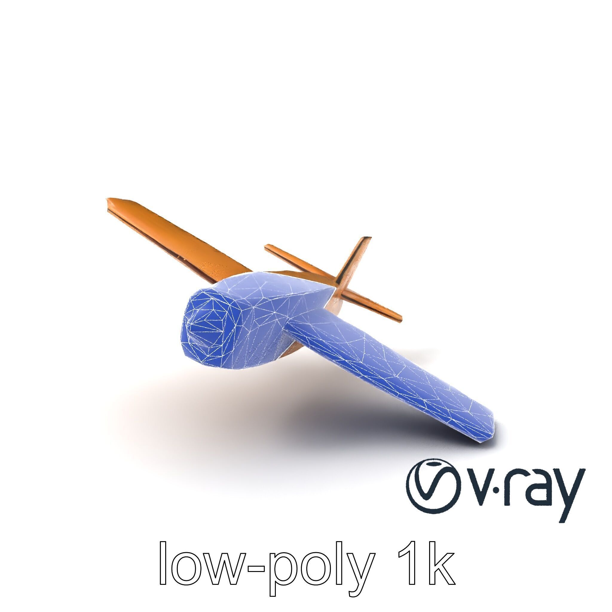 Cardboard Airplane Sculpture model pack Low-poly 3D model_5