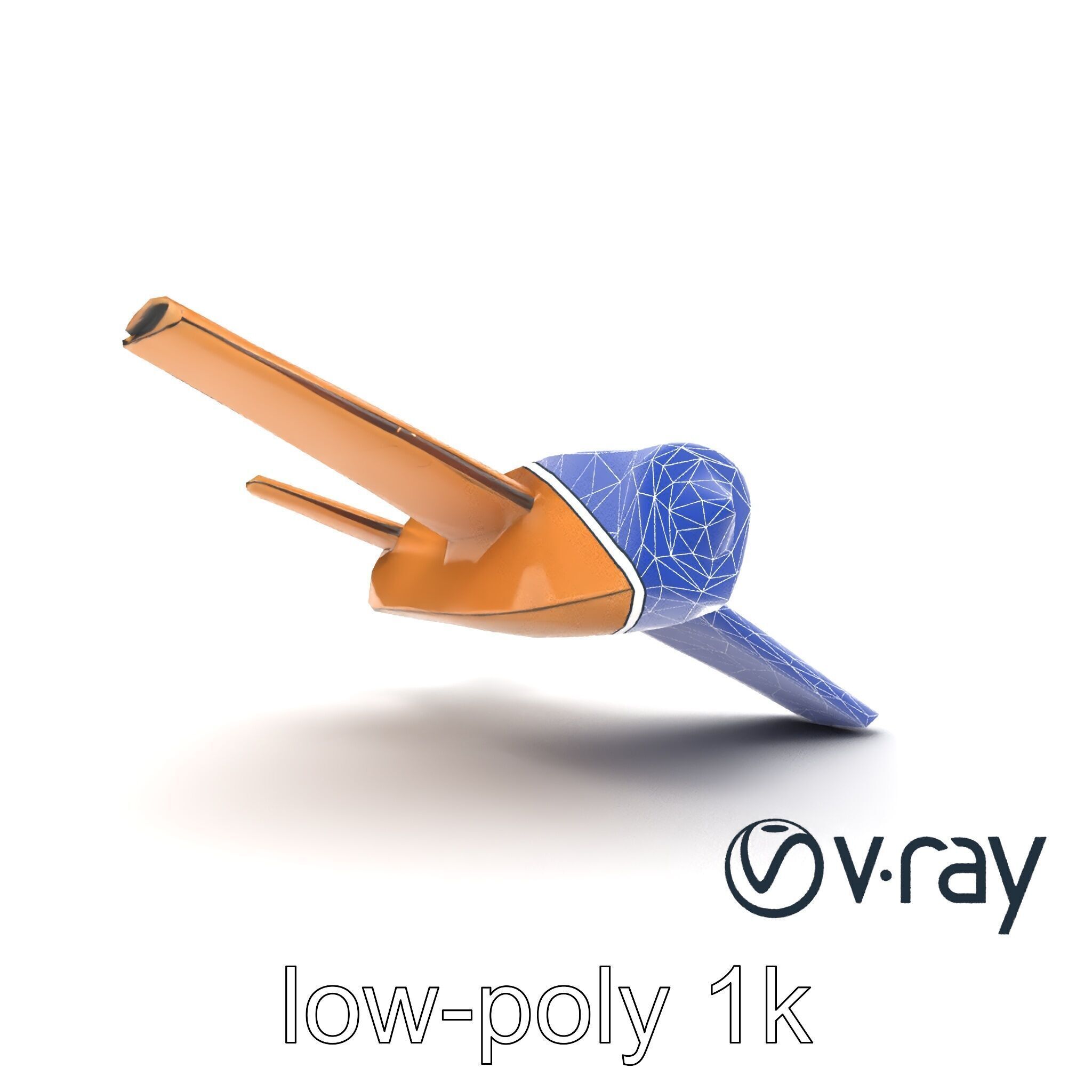 Cardboard Airplane Sculpture model pack Low-poly 3D model_21