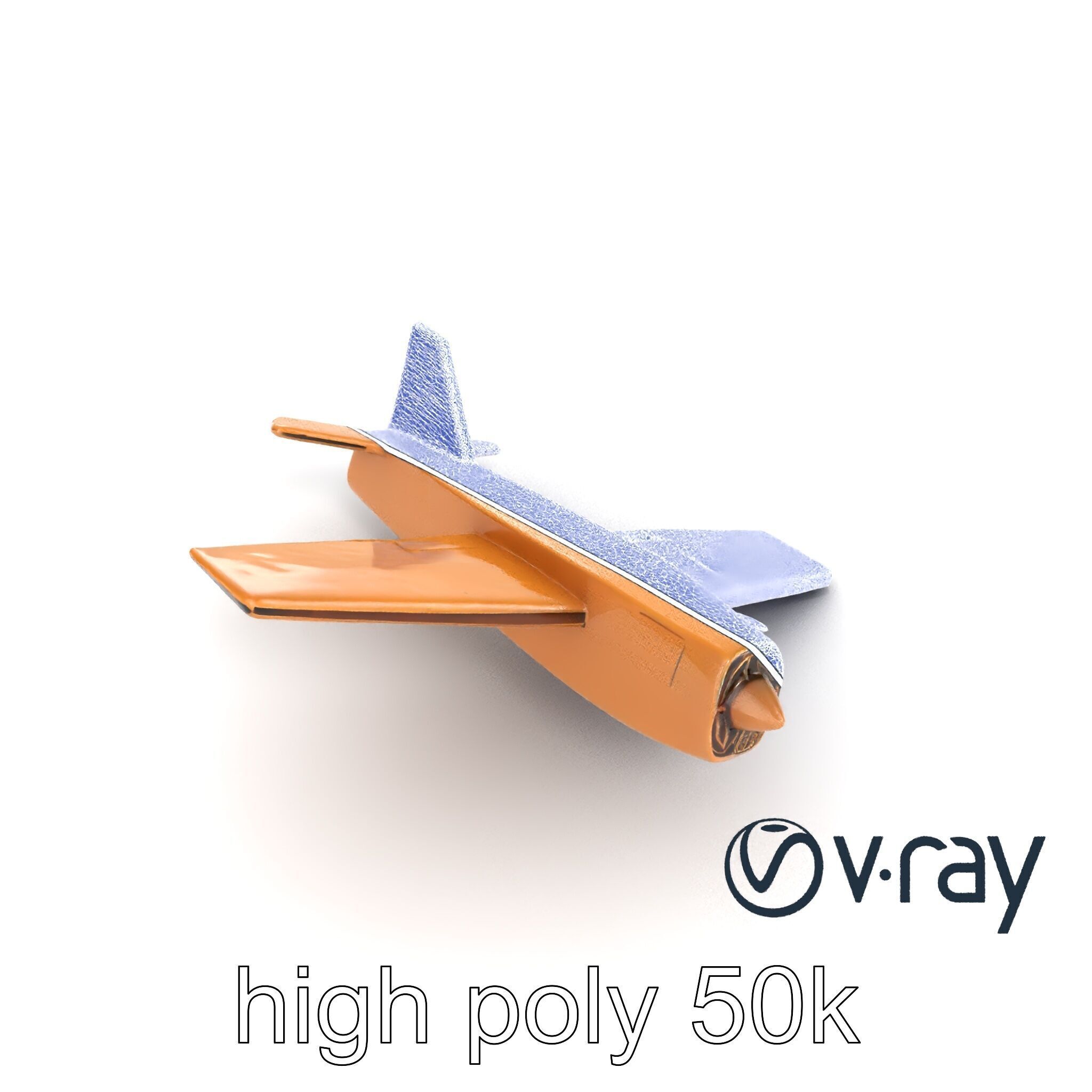 Cardboard Airplane Sculpture model pack Low-poly 3D model_29