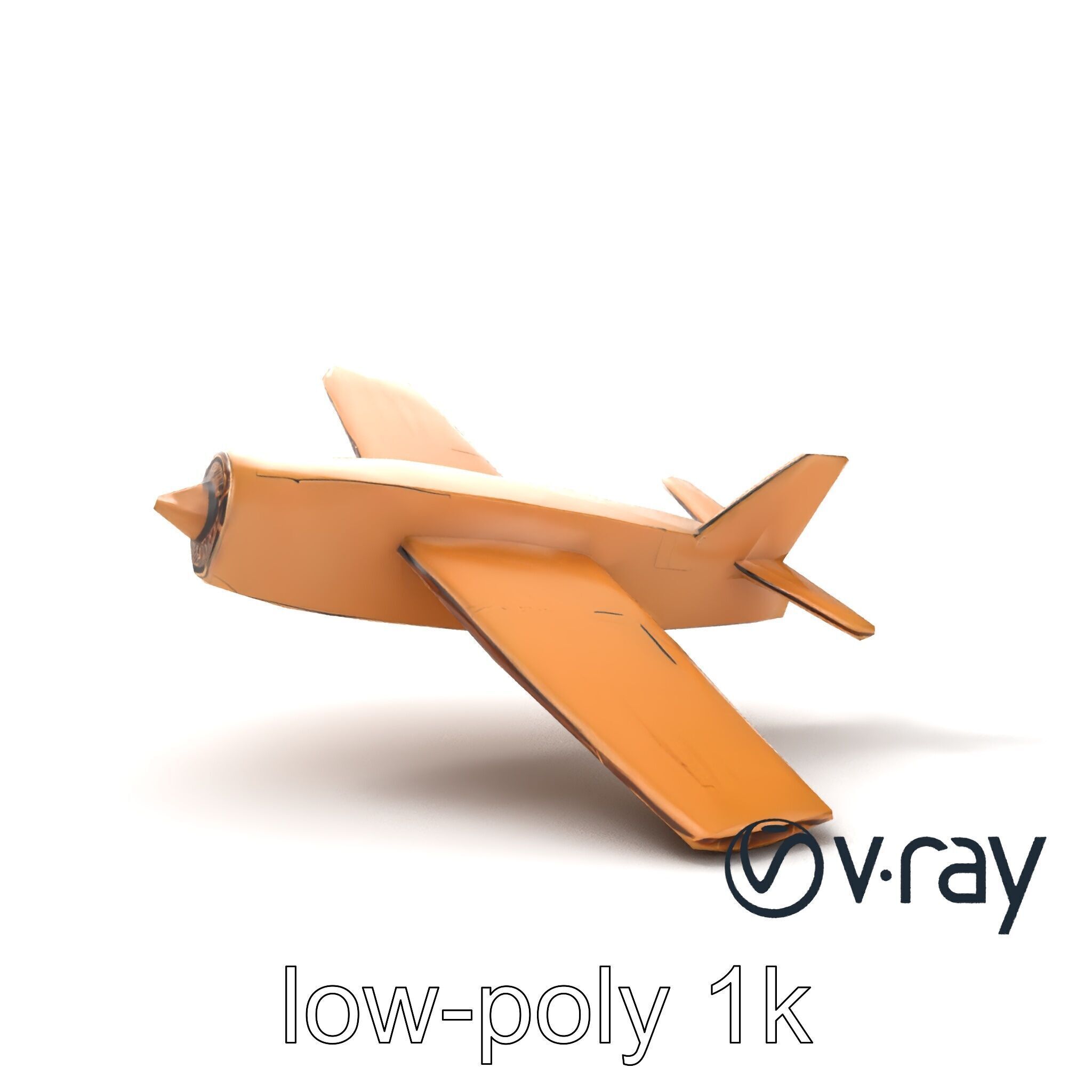 Cardboard Airplane Sculpture model pack Low-poly 3D model_16