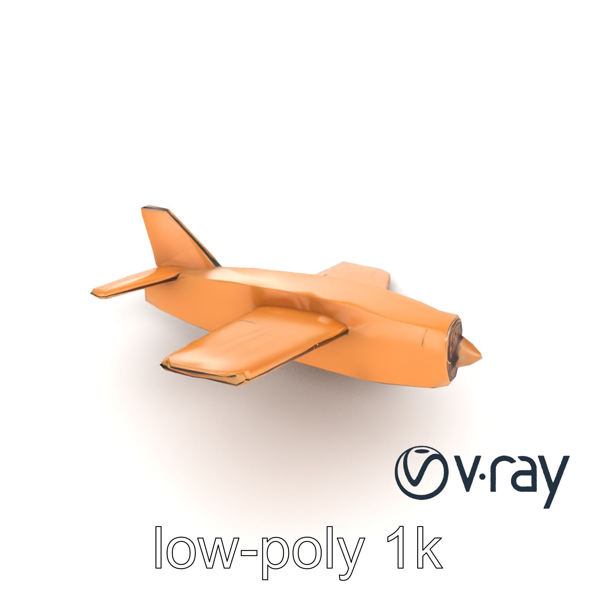 Cardboard Airplane Sculpture model pack Low-poly 3D model_14