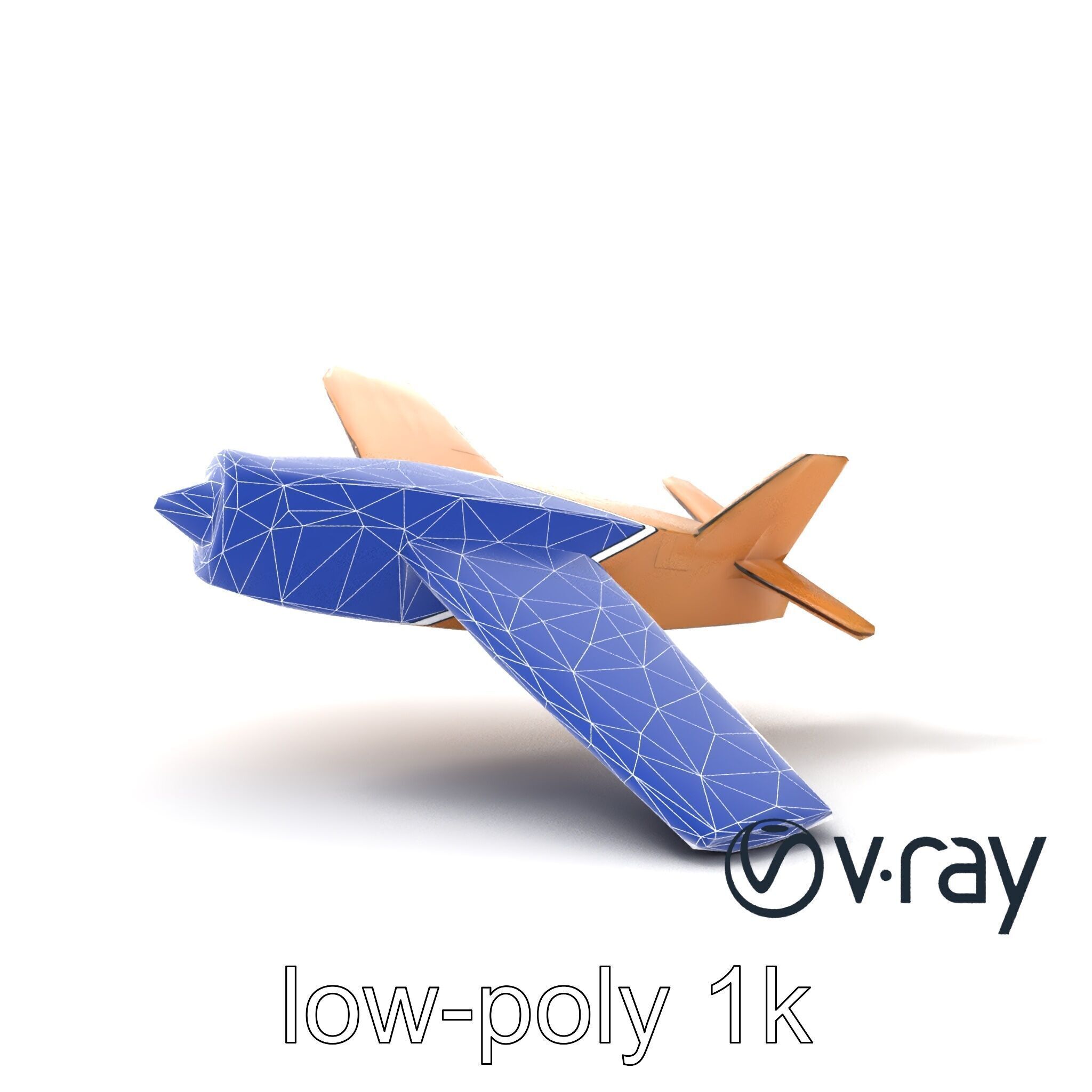 Cardboard Airplane Sculpture model pack Low-poly 3D model_24