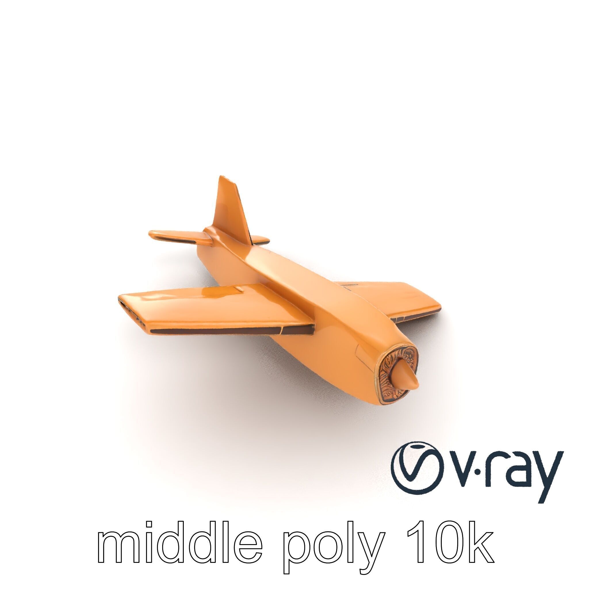 Cardboard Airplane Sculpture model pack Low-poly 3D model_15