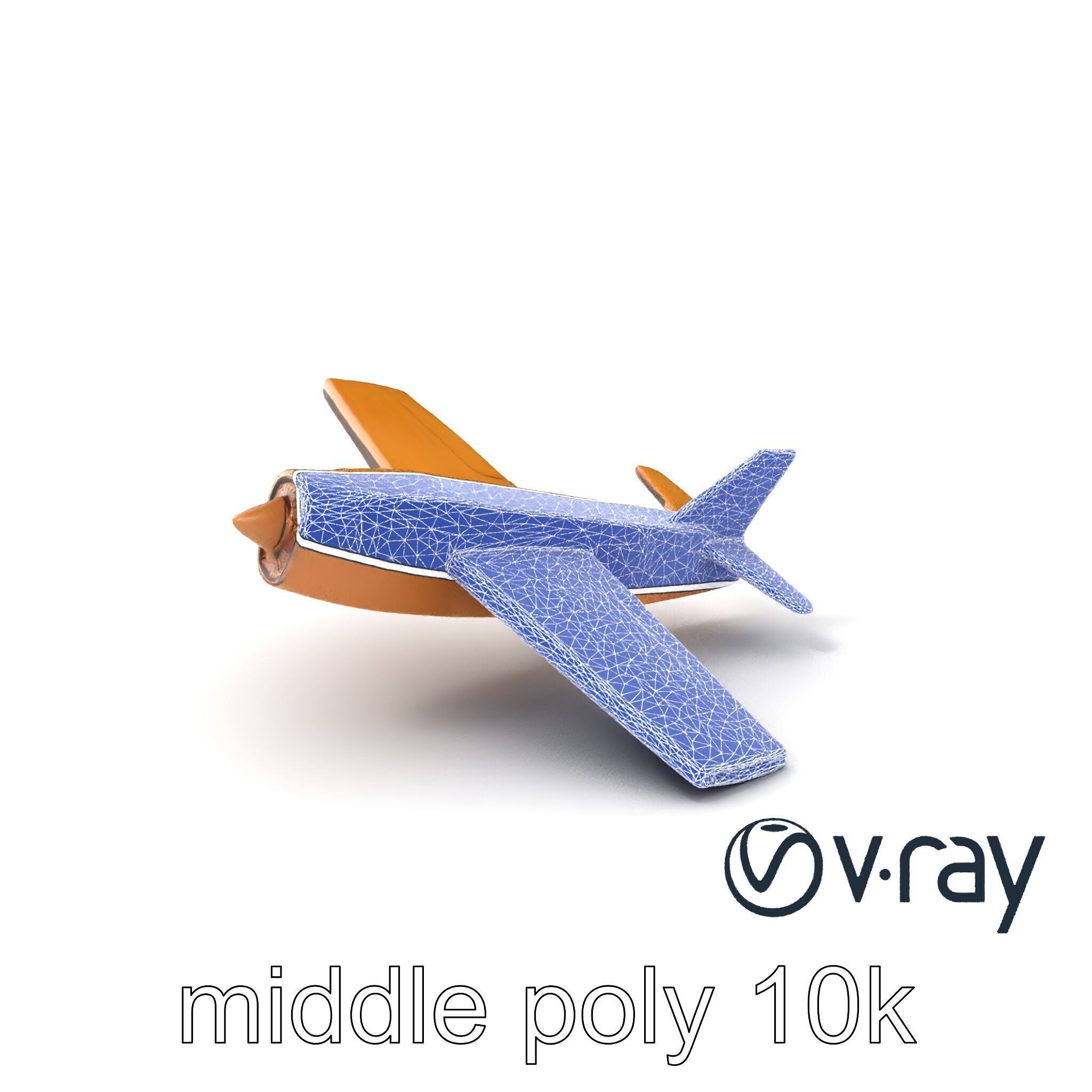 Cardboard Airplane Sculpture model pack Low-poly 3D model_4