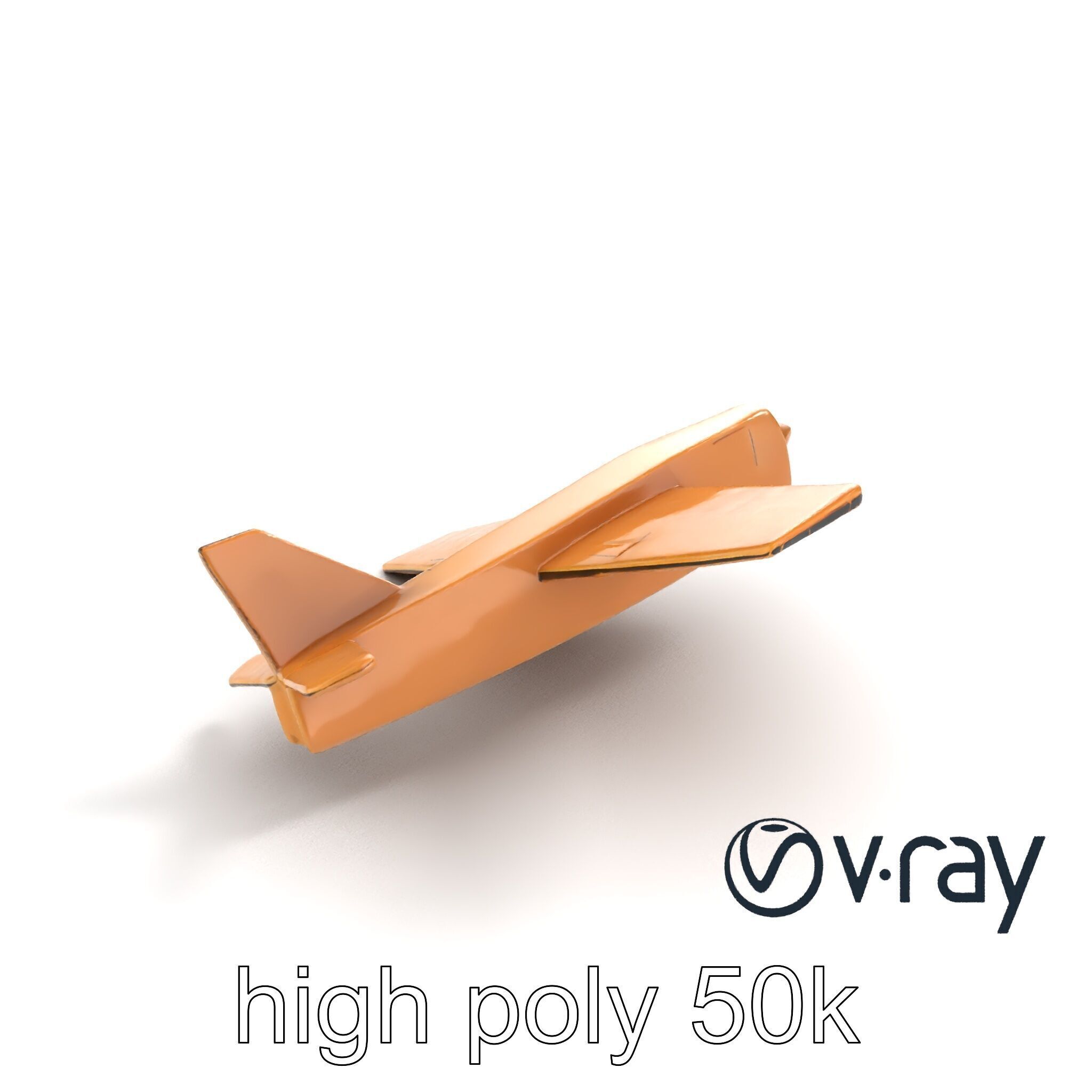 Cardboard Airplane Sculpture model pack Low-poly 3D model_9