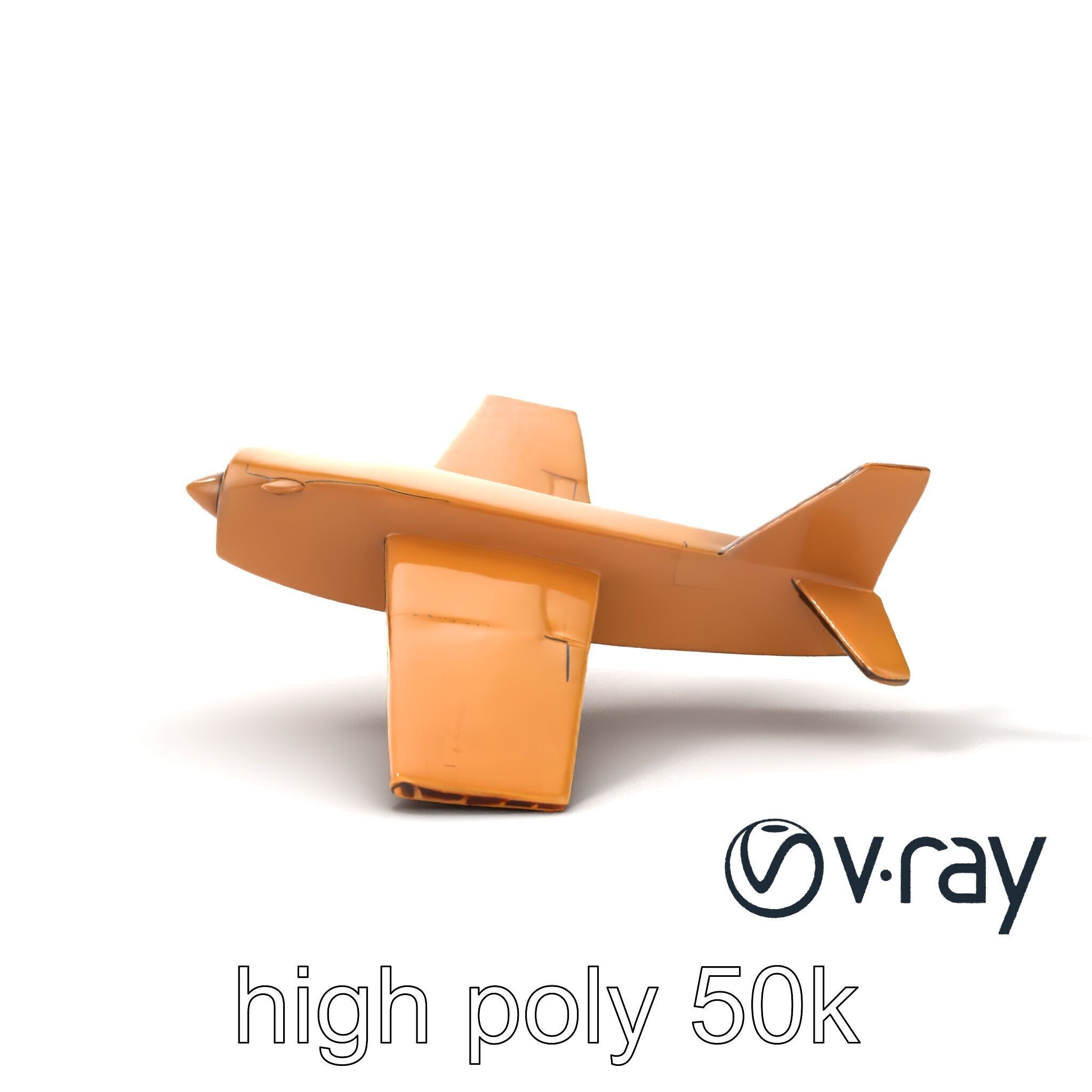 Cardboard Airplane Sculpture model pack Low-poly 3D model_12