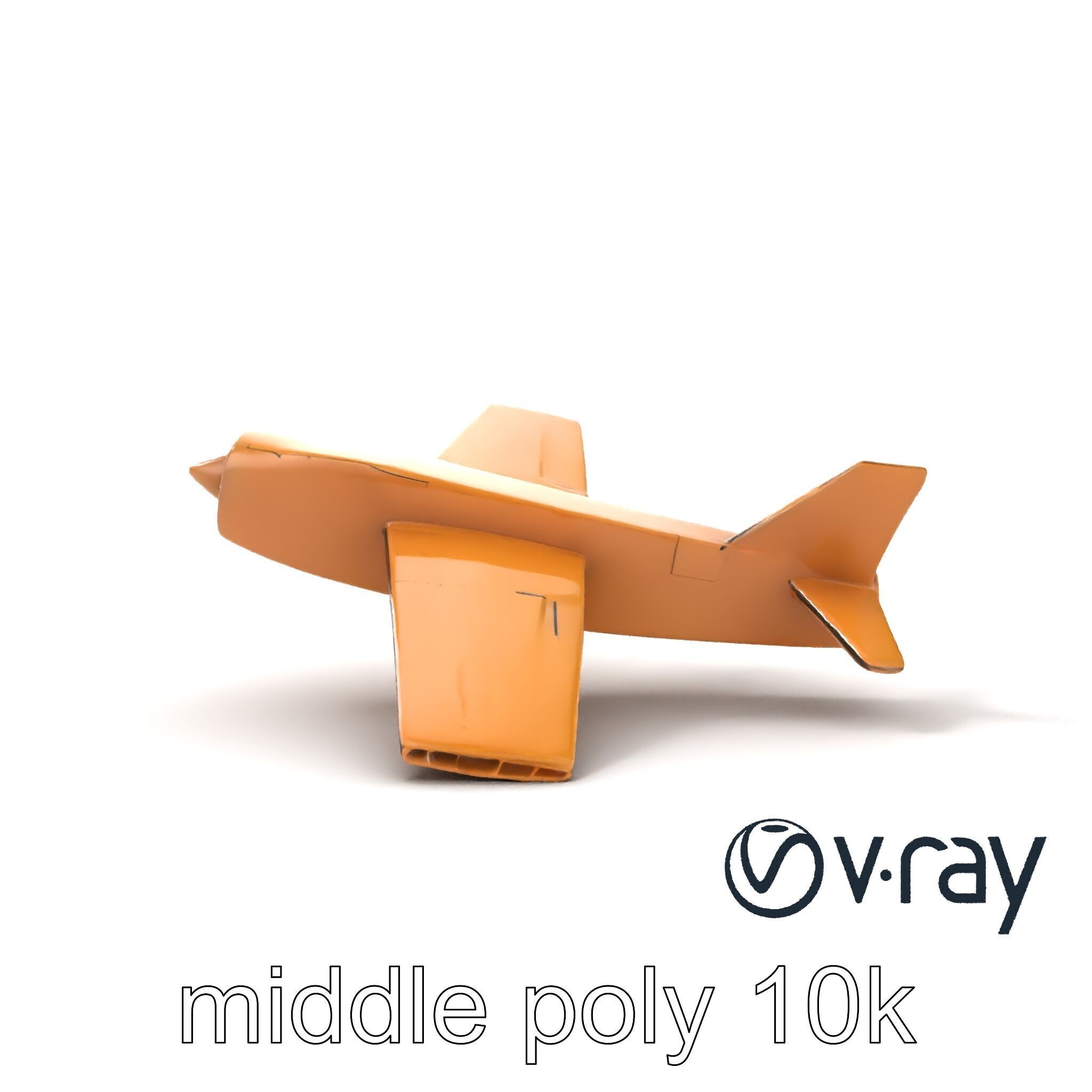 Cardboard Airplane Sculpture model pack Low-poly 3D model_23