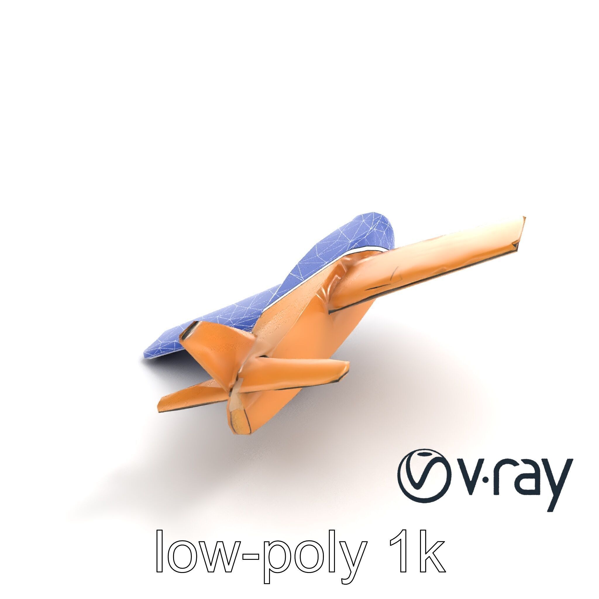 Cardboard Airplane Sculpture model pack Low-poly 3D model_11