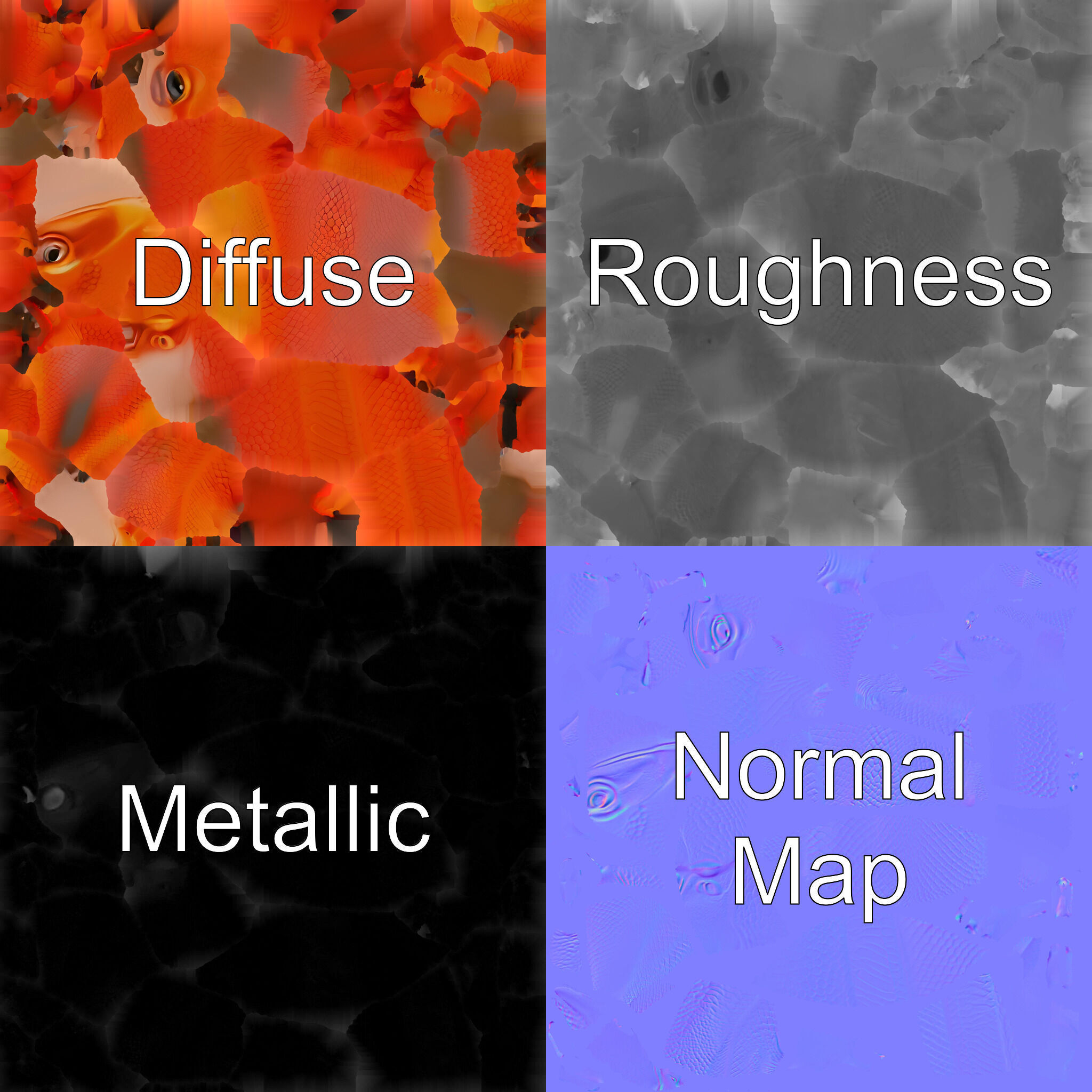 Fiery Salamander Volcanic Creature model pack Low-poly 3D model_1