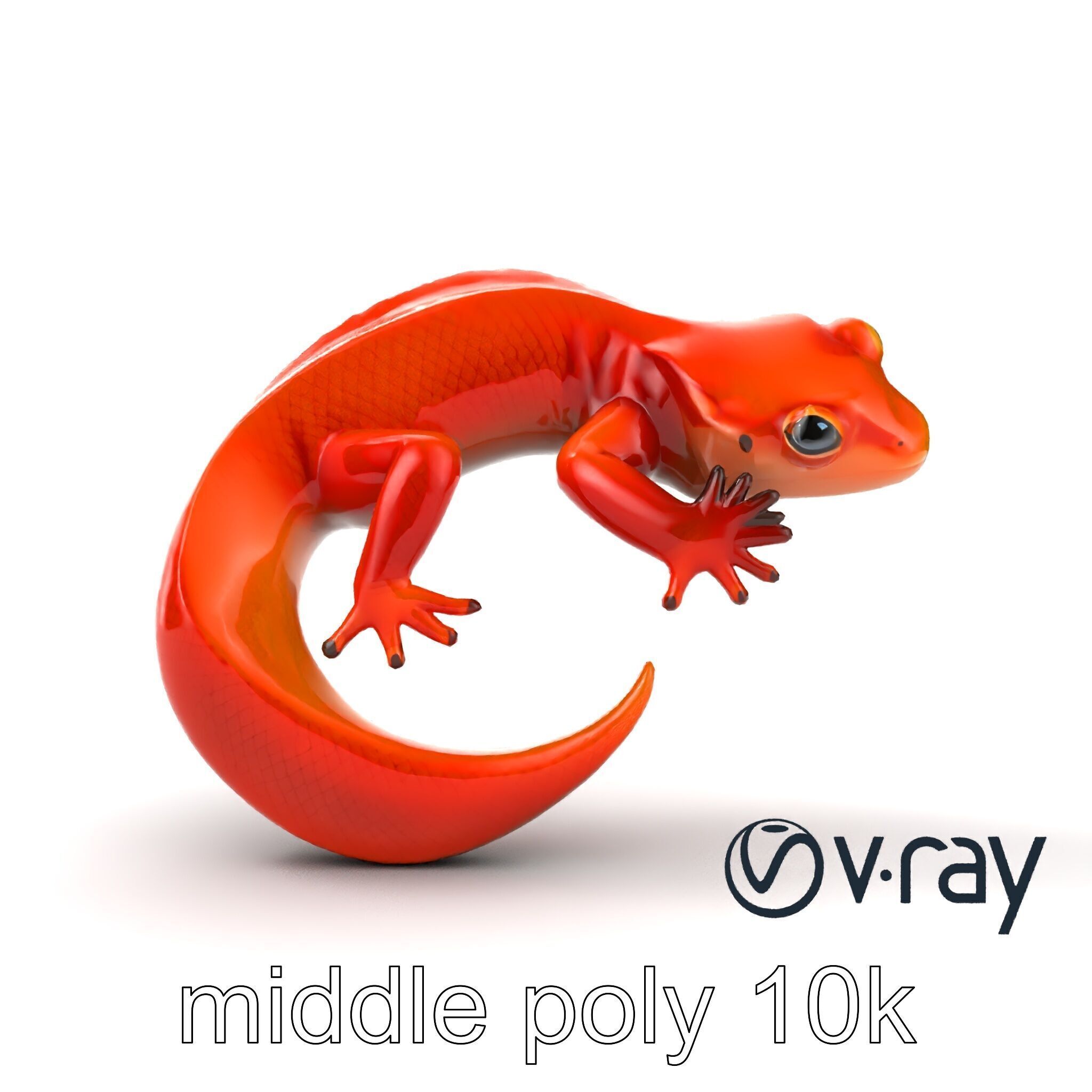 Fiery Salamander Volcanic Creature model pack Low-poly 3D model_18