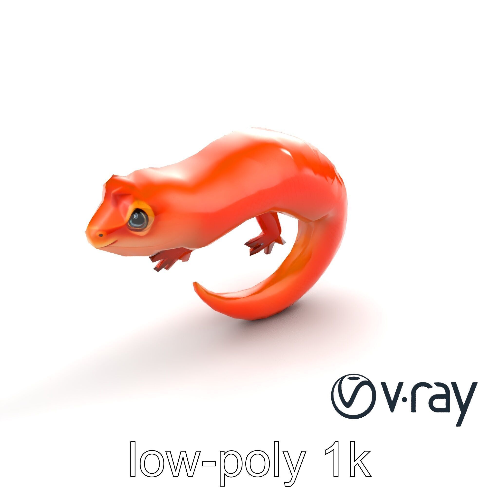 Fiery Salamander Volcanic Creature model pack Low-poly 3D model_8