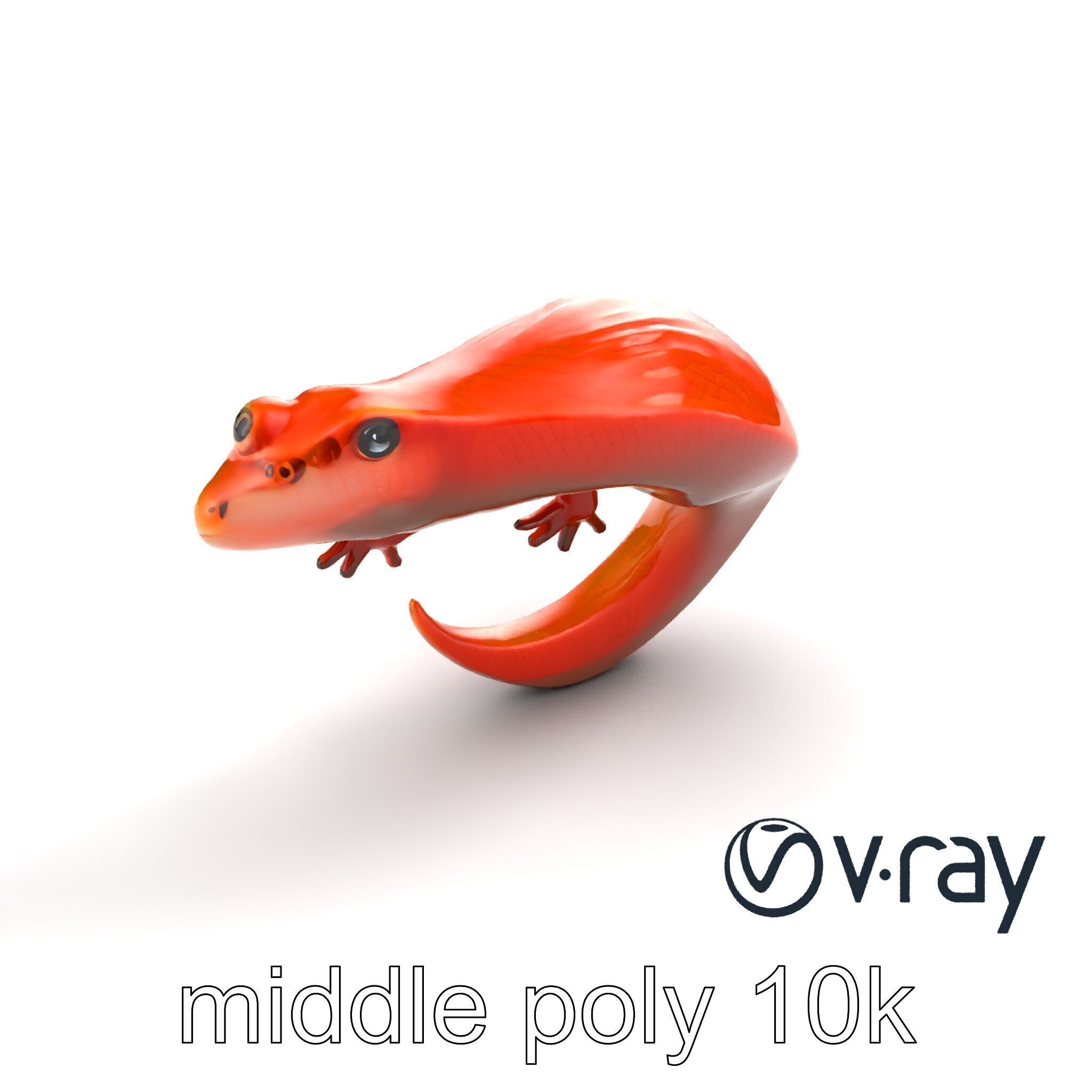 Fiery Salamander Volcanic Creature model pack Low-poly 3D model_7