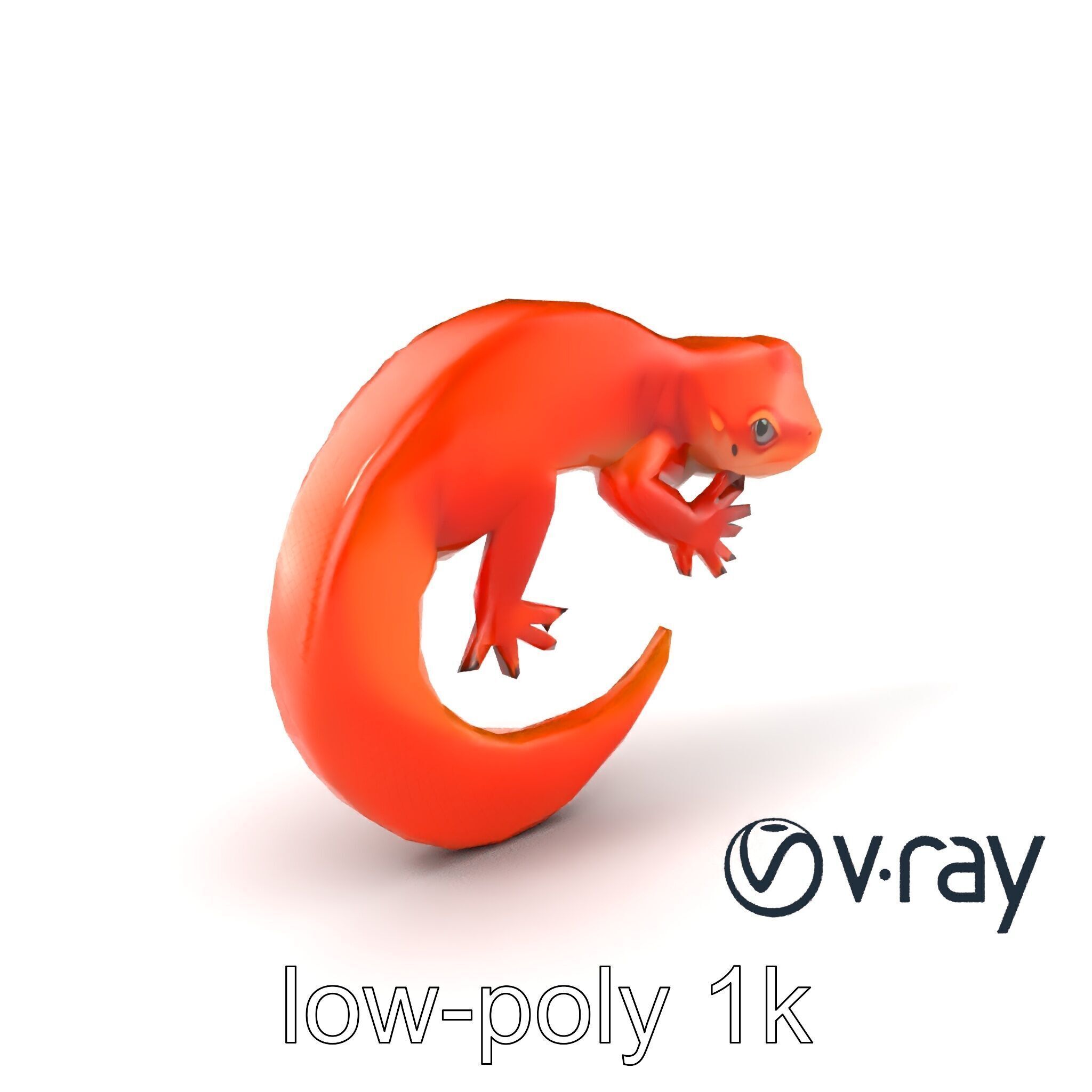Fiery Salamander Volcanic Creature model pack Low-poly 3D model_2