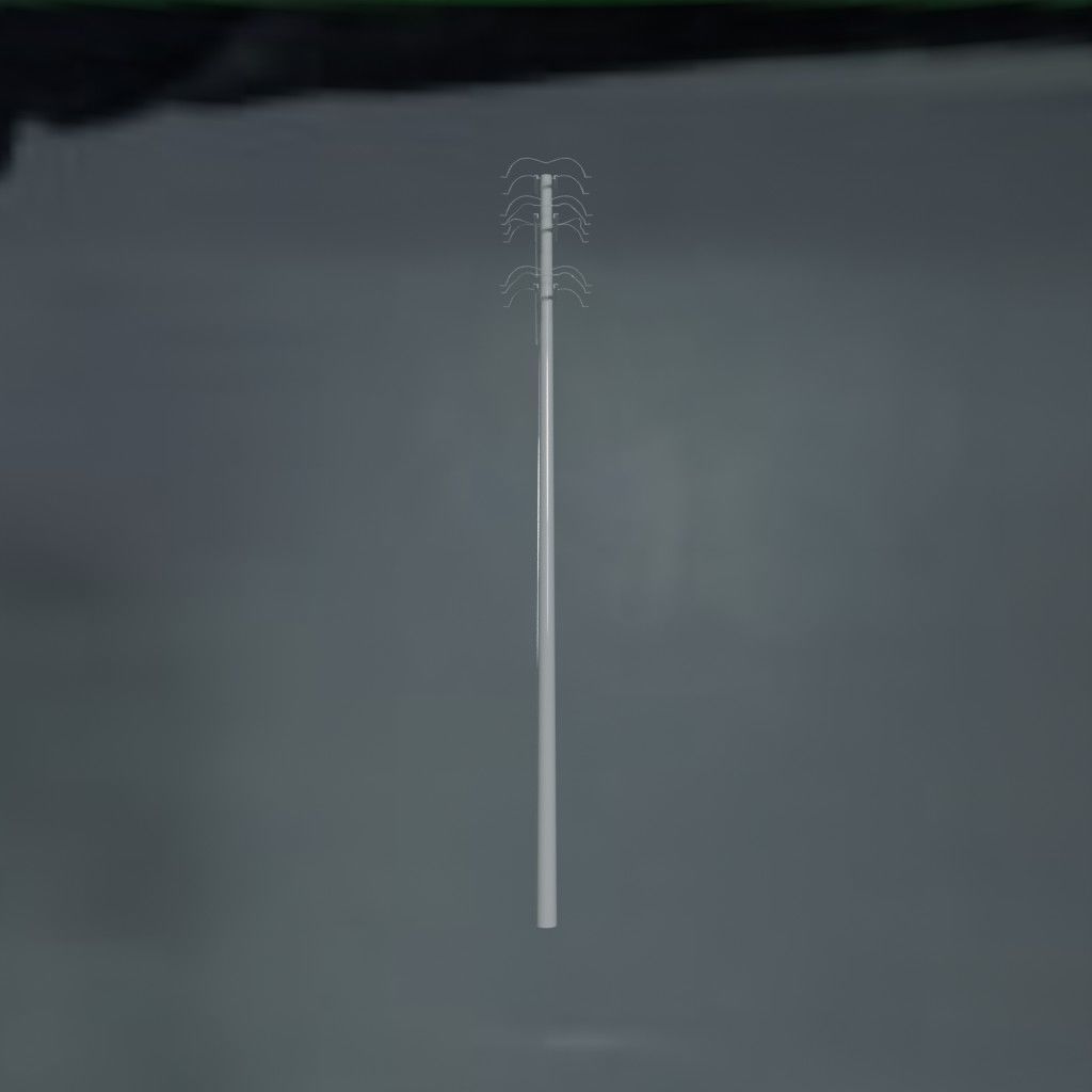 Electronic Concrete Pole Low-poly 3D model_0