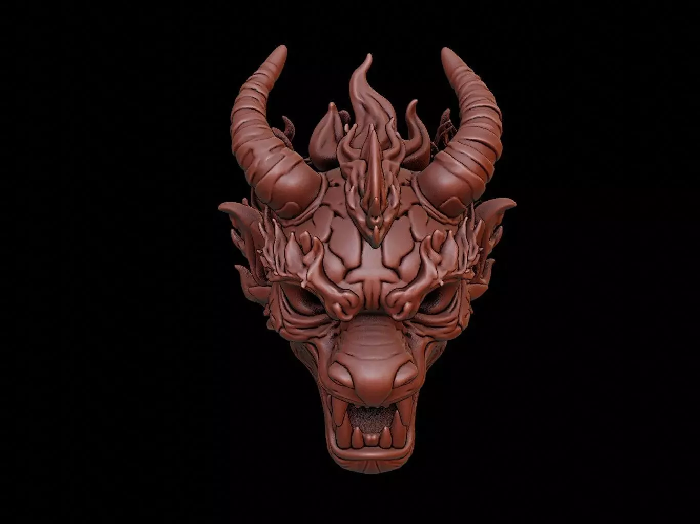 Fire Demon Mask 3d Printing 3D print model