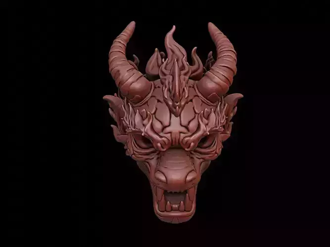 Fire Demon Mask 3d Printing