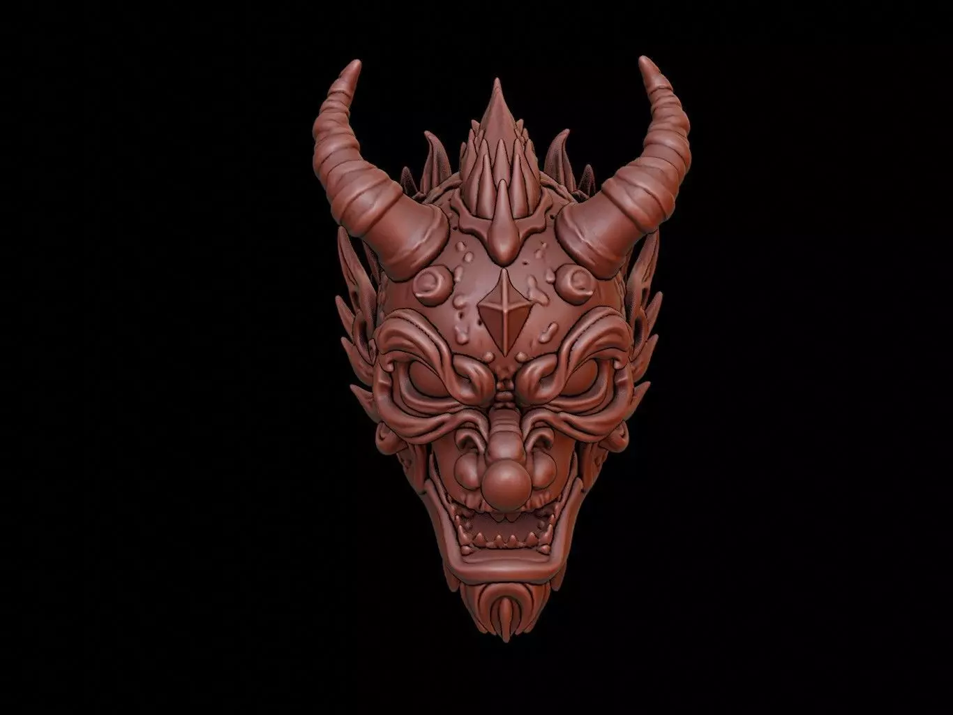 Fire Demon Mask 3d Printing 3D print model_0