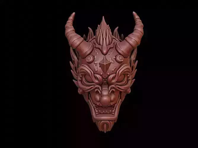 Fire Demon Mask 3d Printing