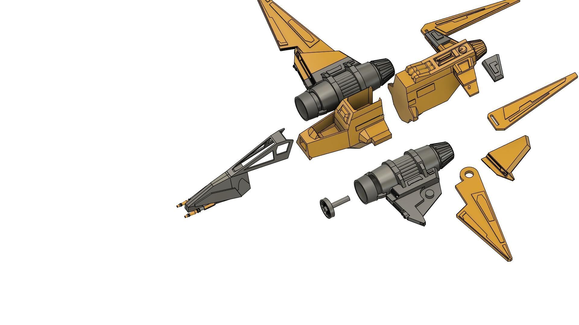 Star wars resistance Yellow Ace 3D print model_2