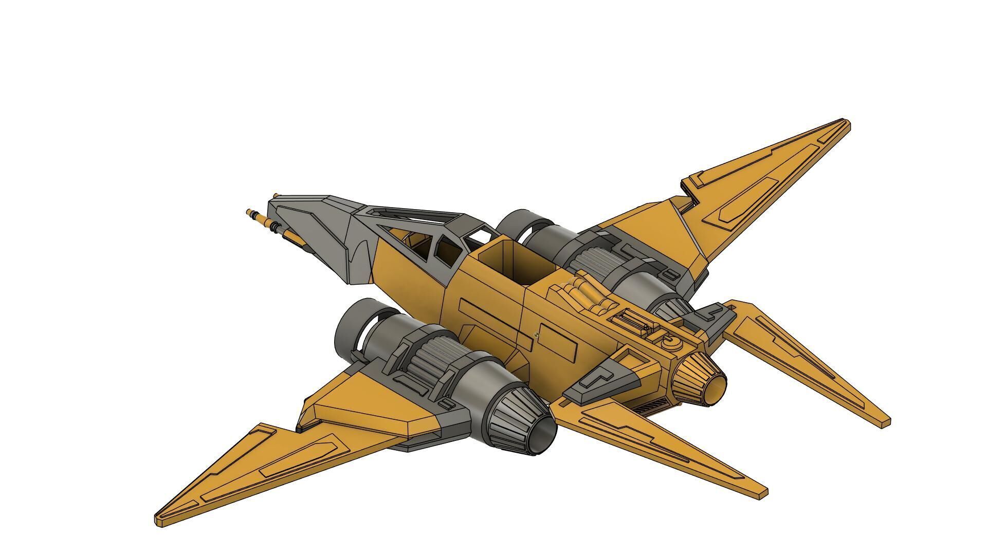 Star wars resistance Yellow Ace 3D print model_9