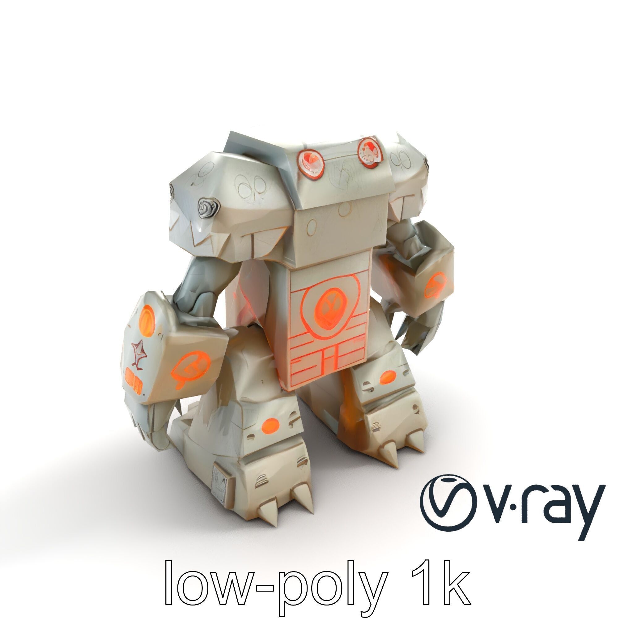 Enchanted Stone Golem Guardian model pack Low-poly 3D model_8