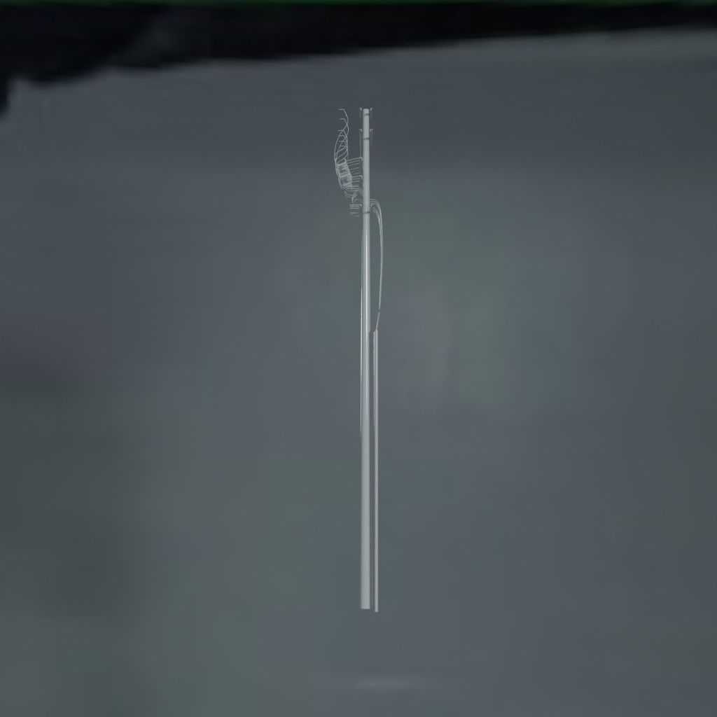 Electronic Concrete Pole Low-poly 3D model_0
