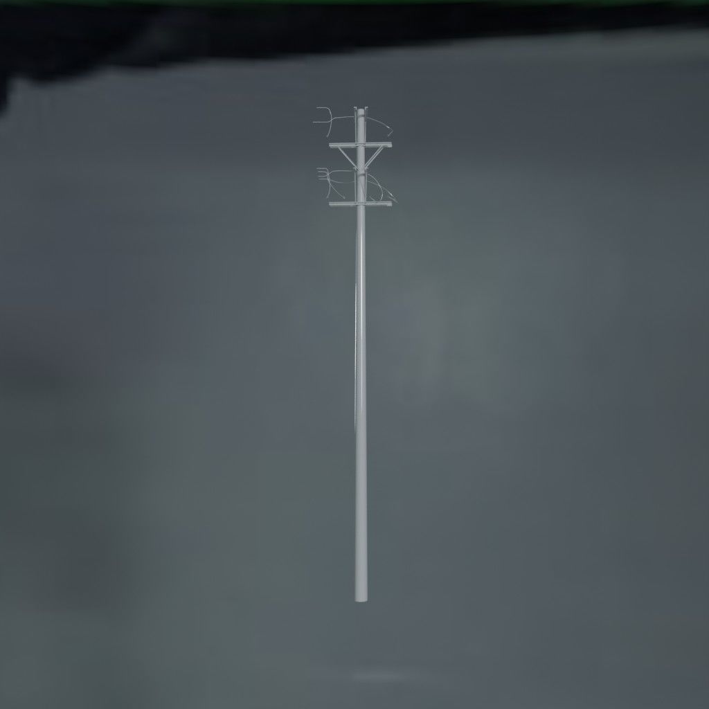 Electronic Concrete Pole Low-poly 3D model_0