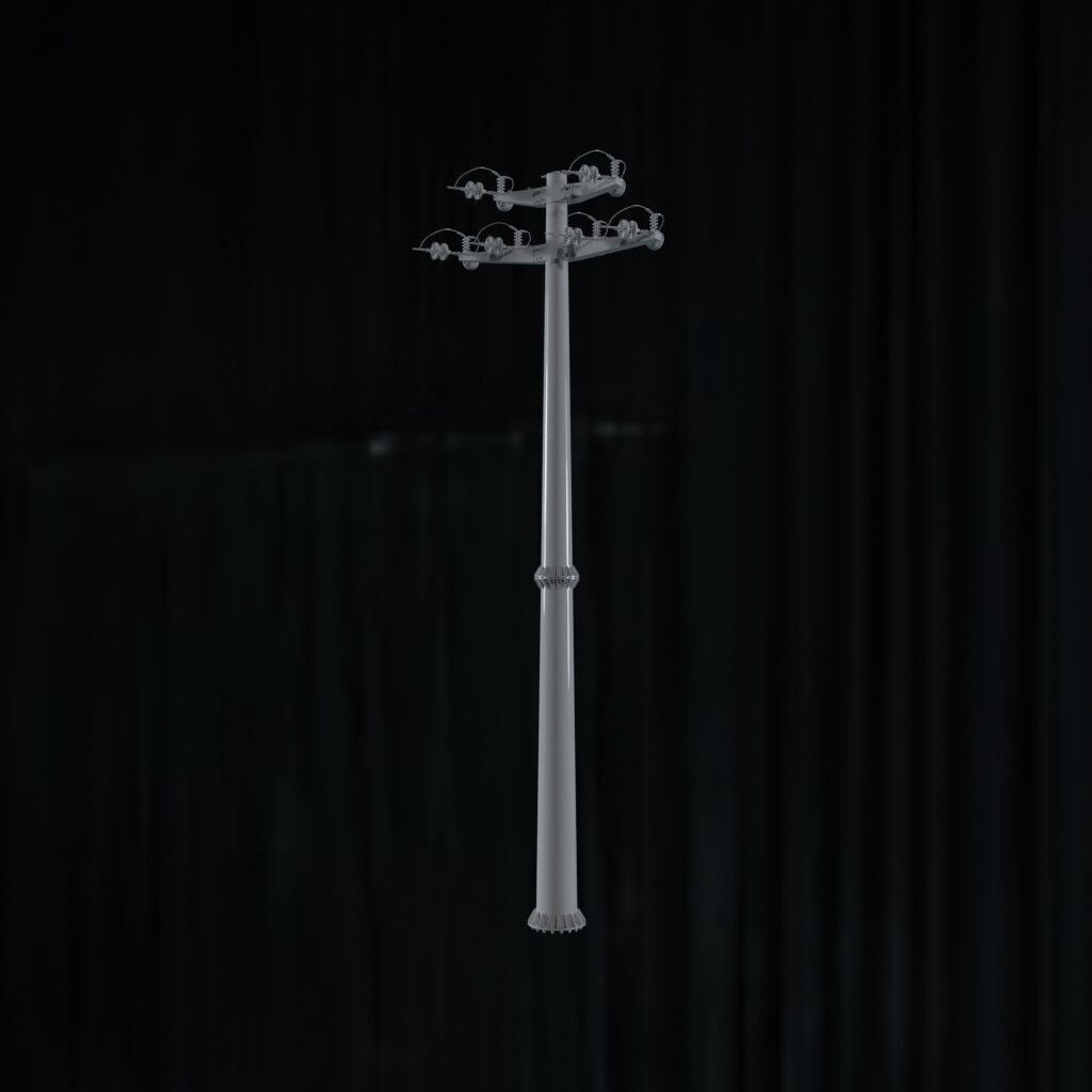 Electronic Concrete Pole Low-poly 3D model_2