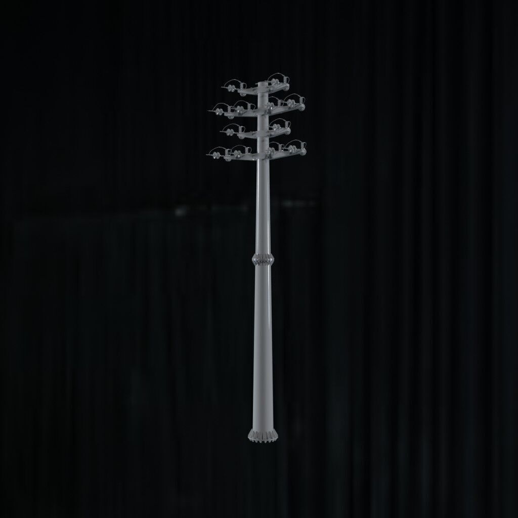 Electronic Concrete Pole Low-poly 3D model_2