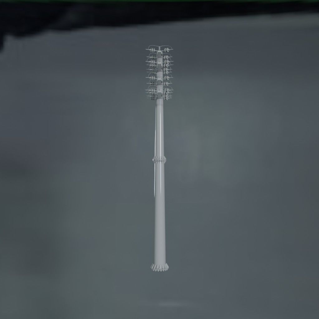 Electronic Concrete Pole Low-poly 3D model_0